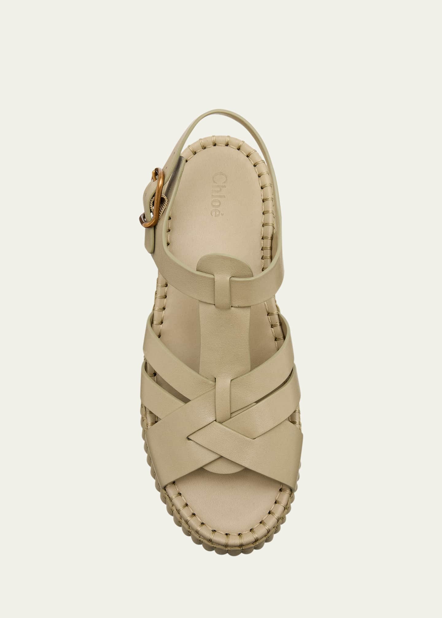 Chloe Nama Leather T-Strap Platform Sandals Image 6 of 6