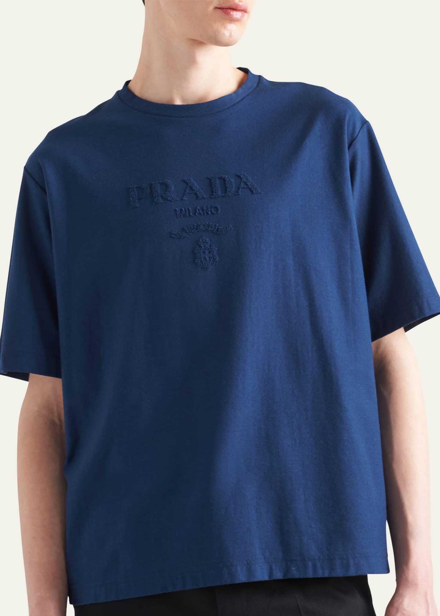 Prada Men's Jersey Logo T-Shirt Image 4 of 5