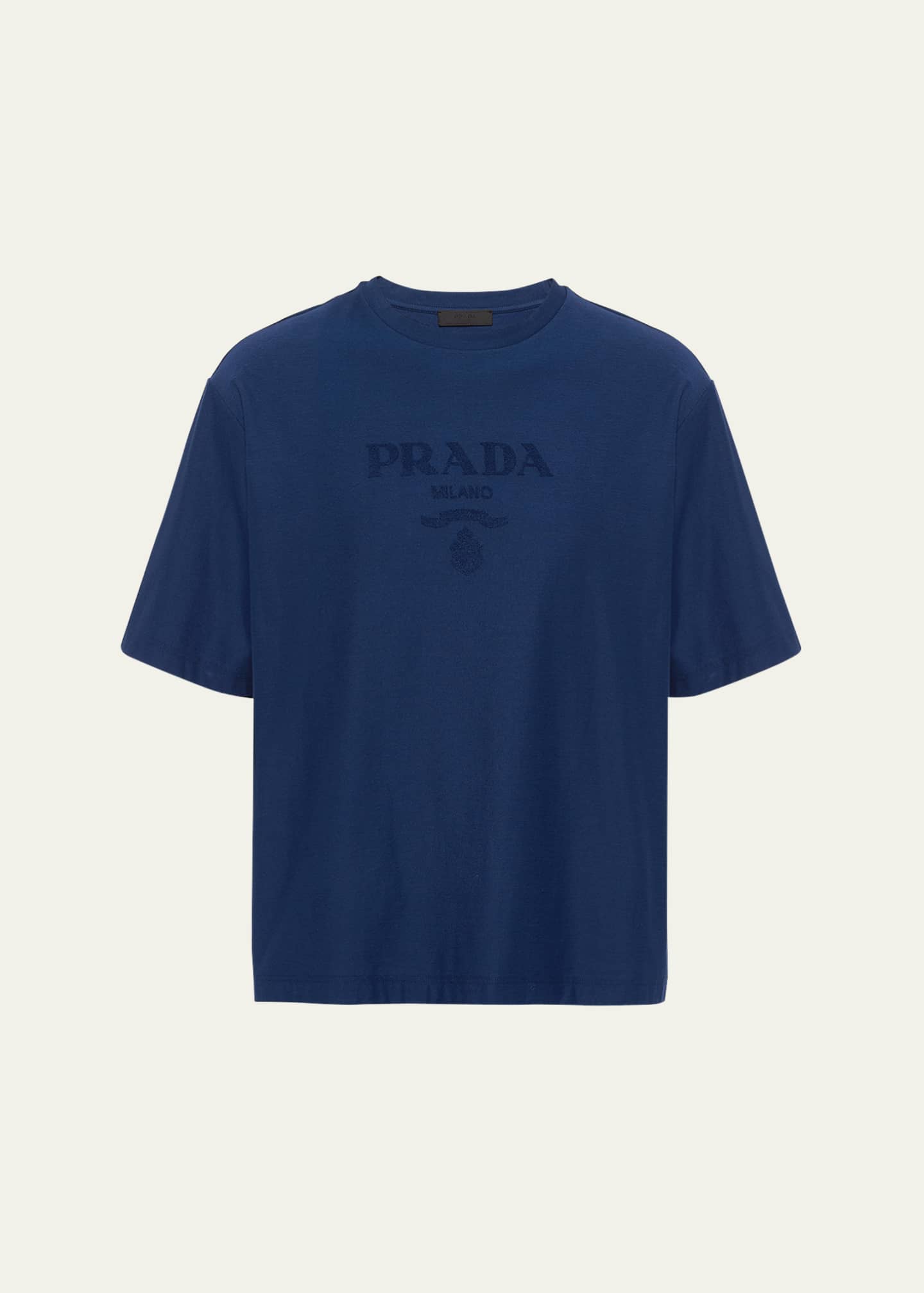 Prada Men's Jersey Logo T-Shirt Image 1 of 5