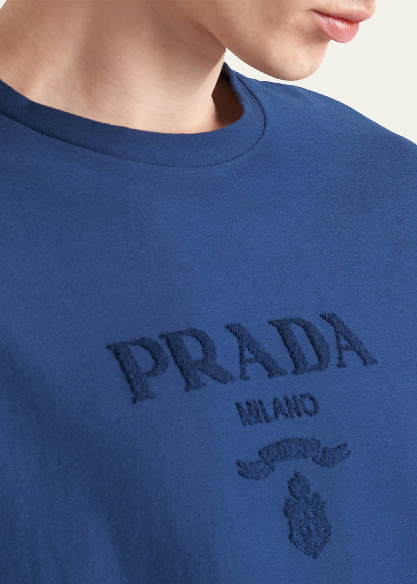 Prada Men's Jersey Logo T-Shirt Image 5 of 5