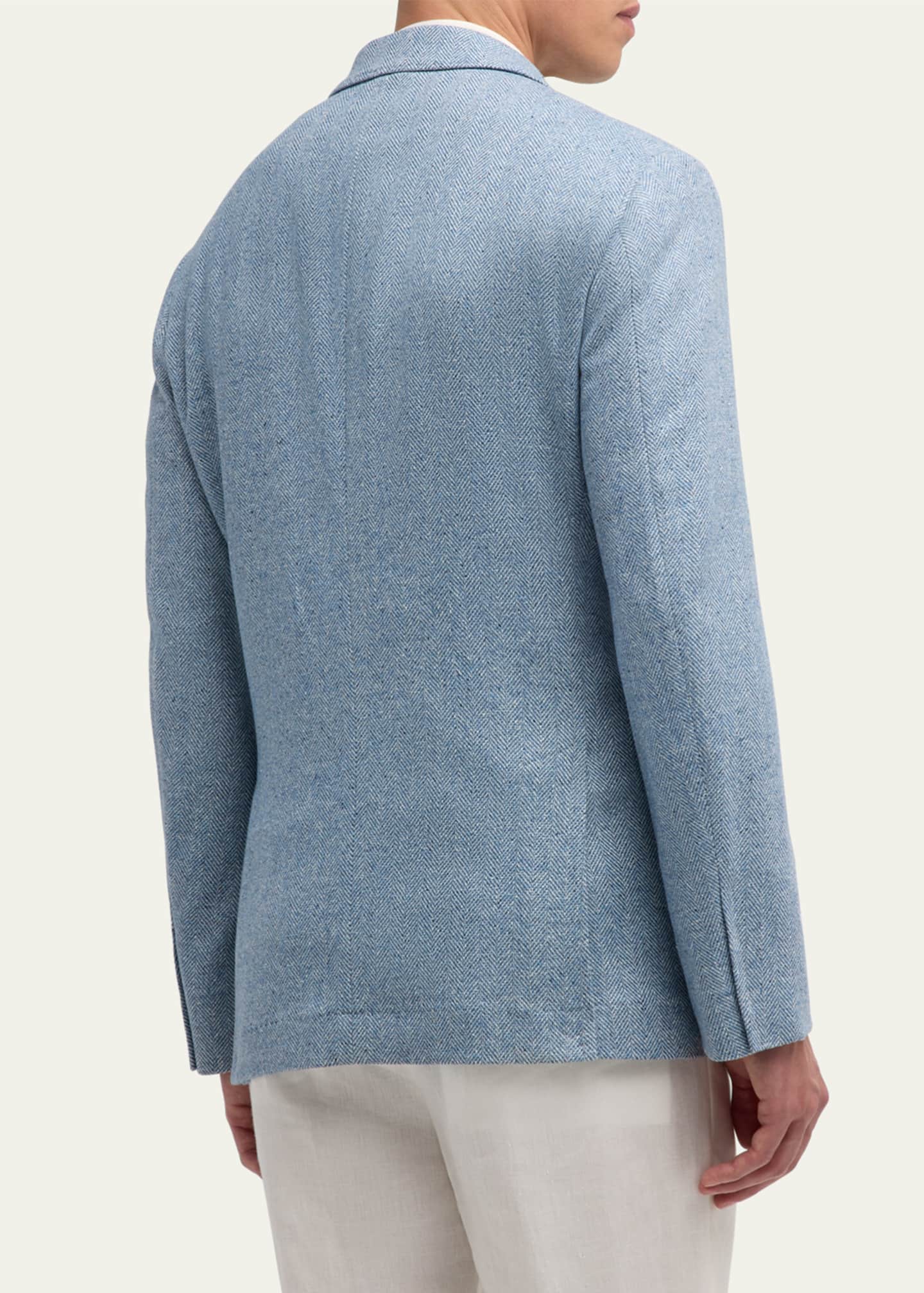Brunello Cucinelli Men's Chevron Three-Button Sport Coat Image 3 of 5