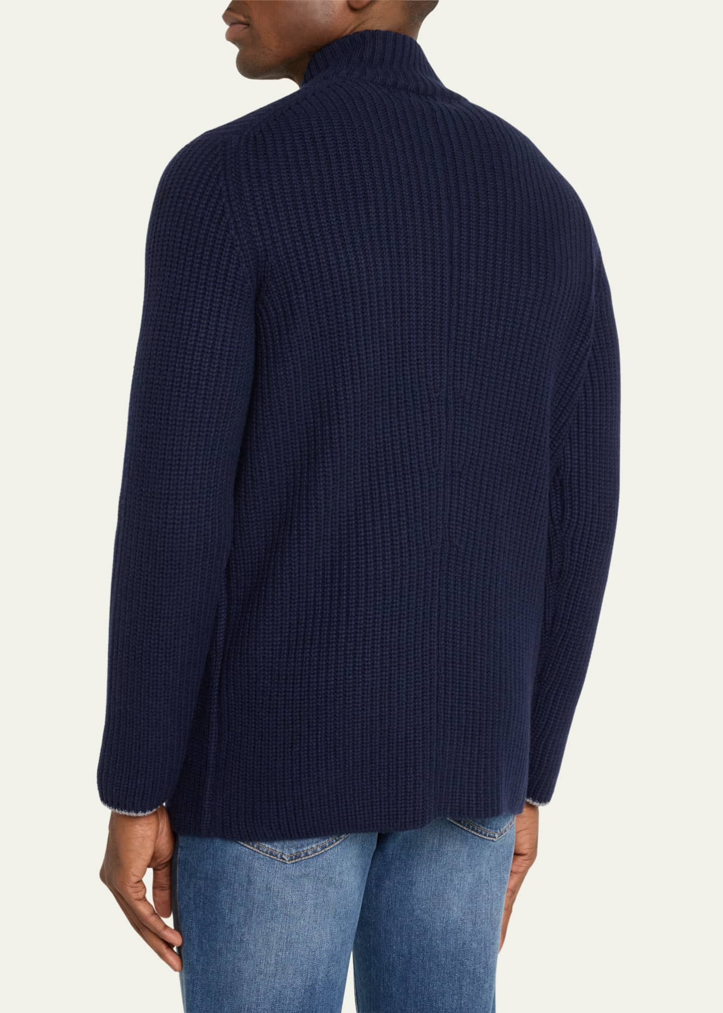 Brunello Cucinelli Men's Knit Double-Breasted Cardigan Image 3 of 5
