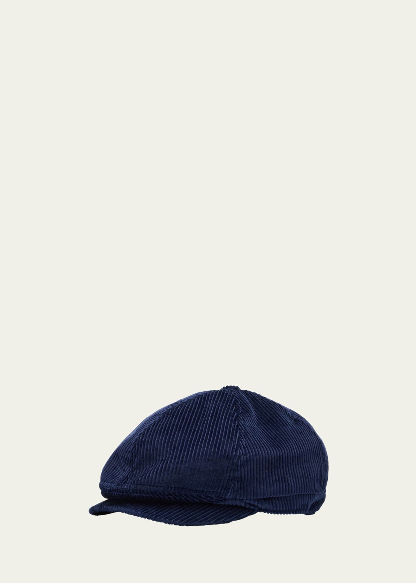 Brunello Cucinelli Men's Pinstripe Basque Newsboy Hat Image 1 of 2