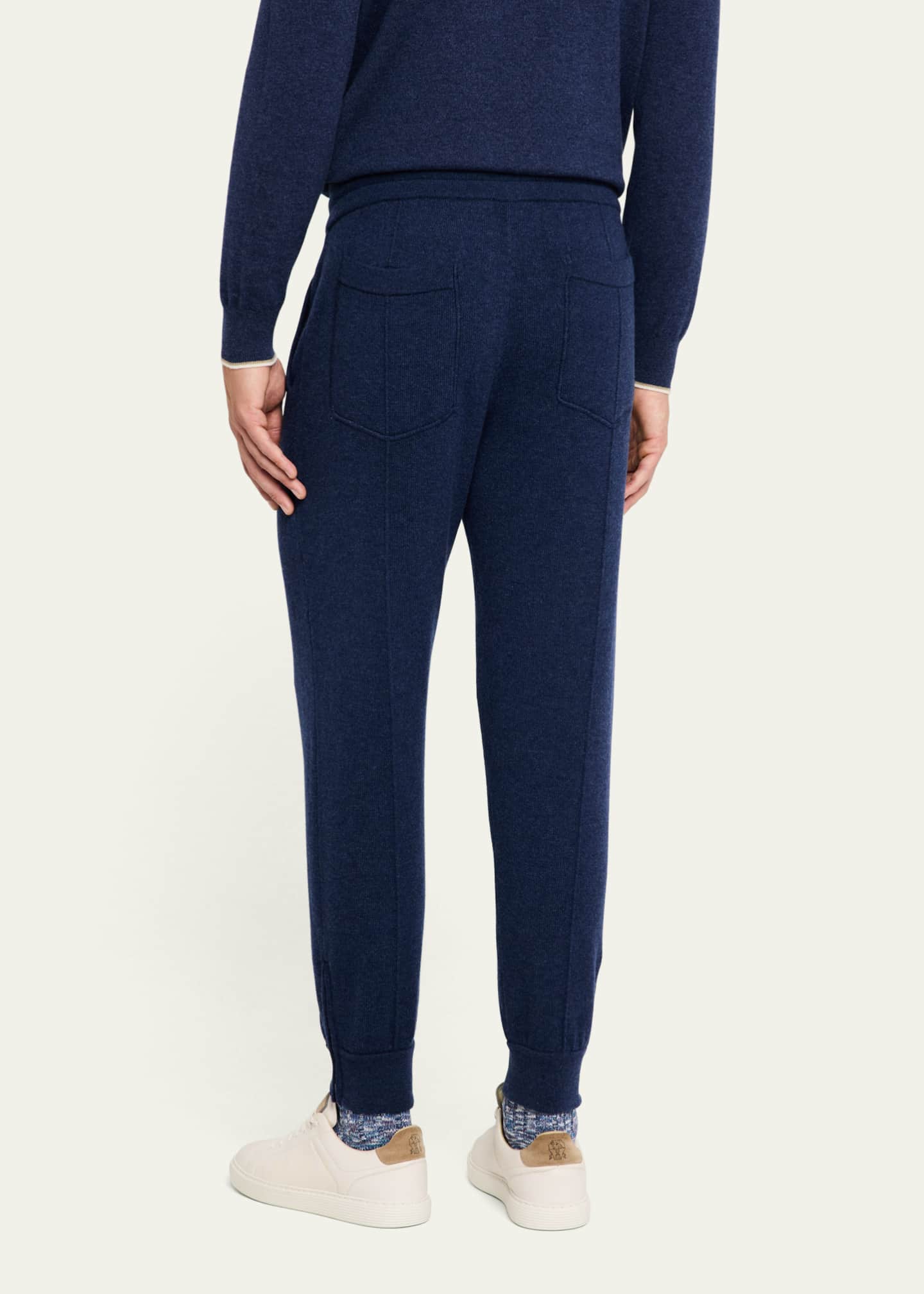 Brunello Cucinelli Men's Cashmere Pleated Drawstring Sweatpants Image 3 of 5