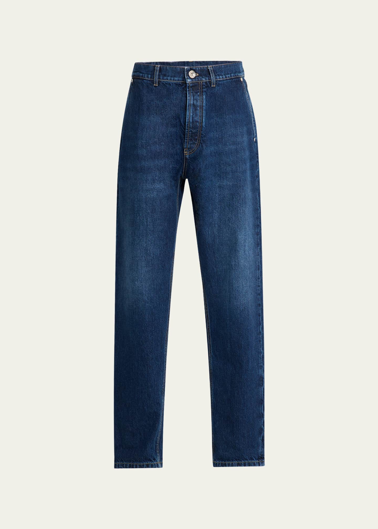 Brunello Cucinelli Men's Iconic Fit Dark-Wash Jeans Image 1 of 5