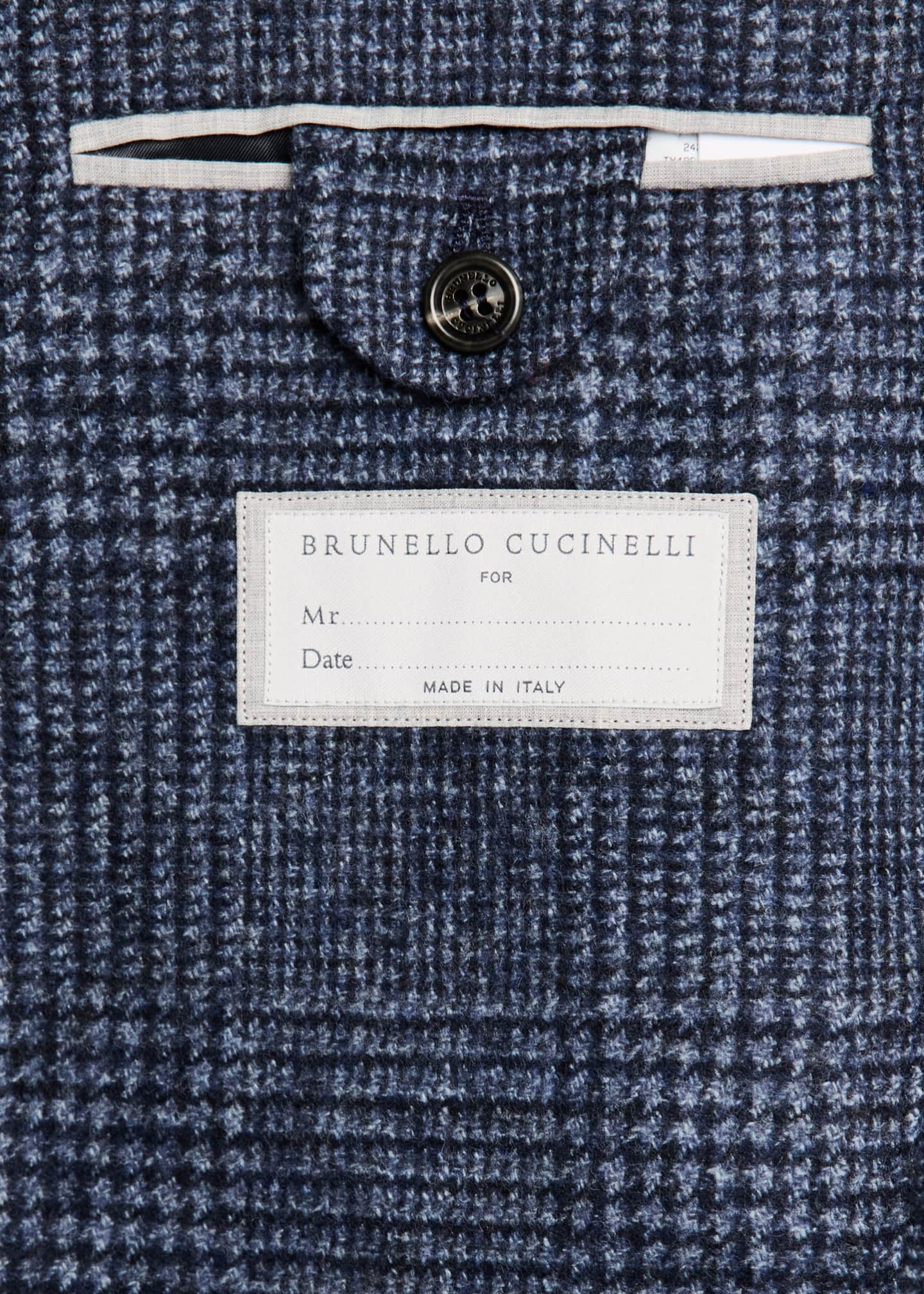 Brunello Cucinelli Men's Overplaid Double-Breasted Suit Image 7 of 8