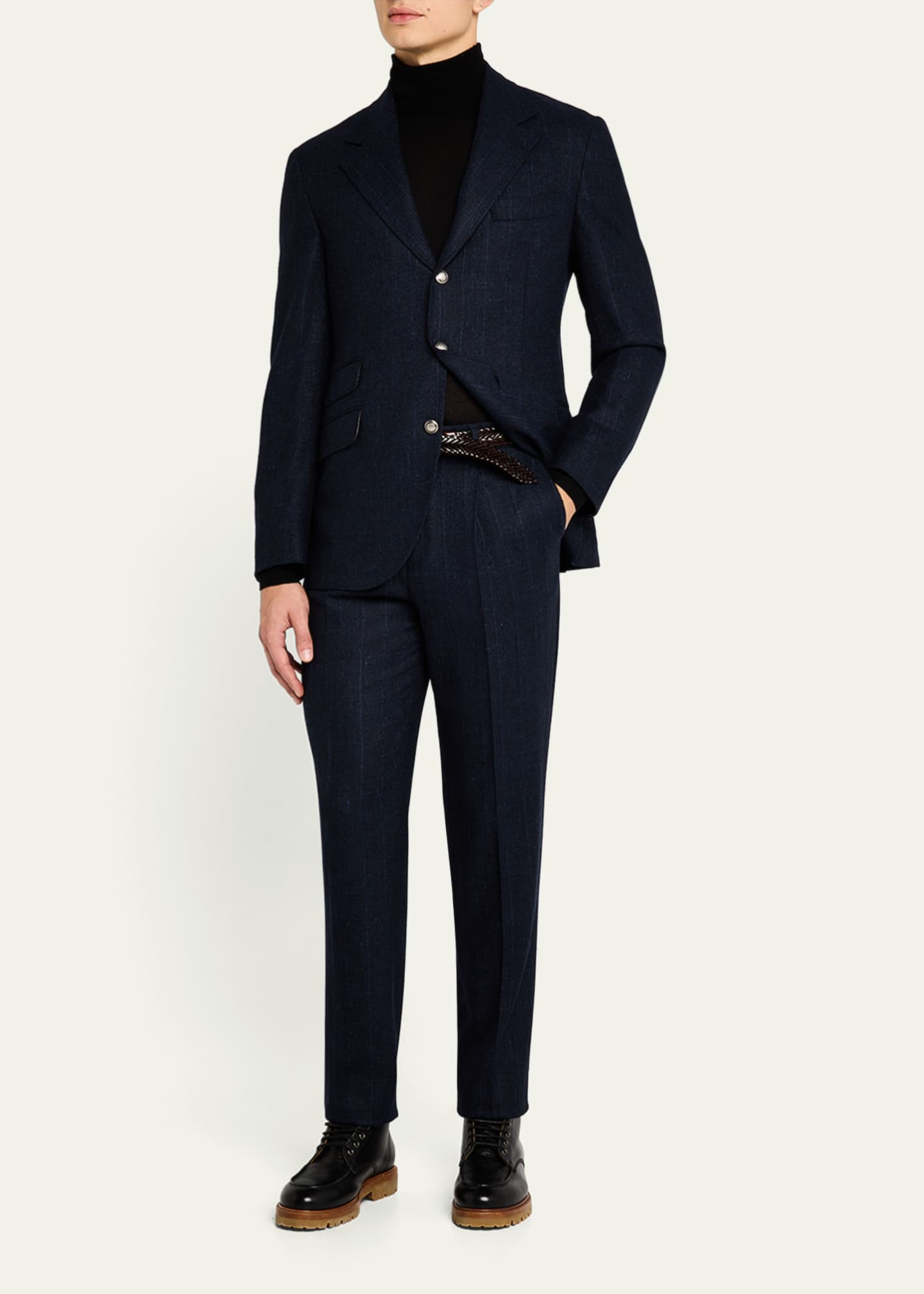 Brunello Cucinelli Men's Cavallo Pinstripe Two-Piece Suit Image 2 of 8