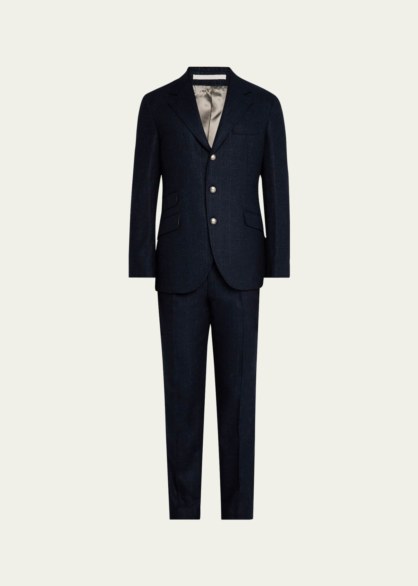 Brunello Cucinelli Men's Cavallo Pinstripe Two-Piece Suit Image 1 of 8