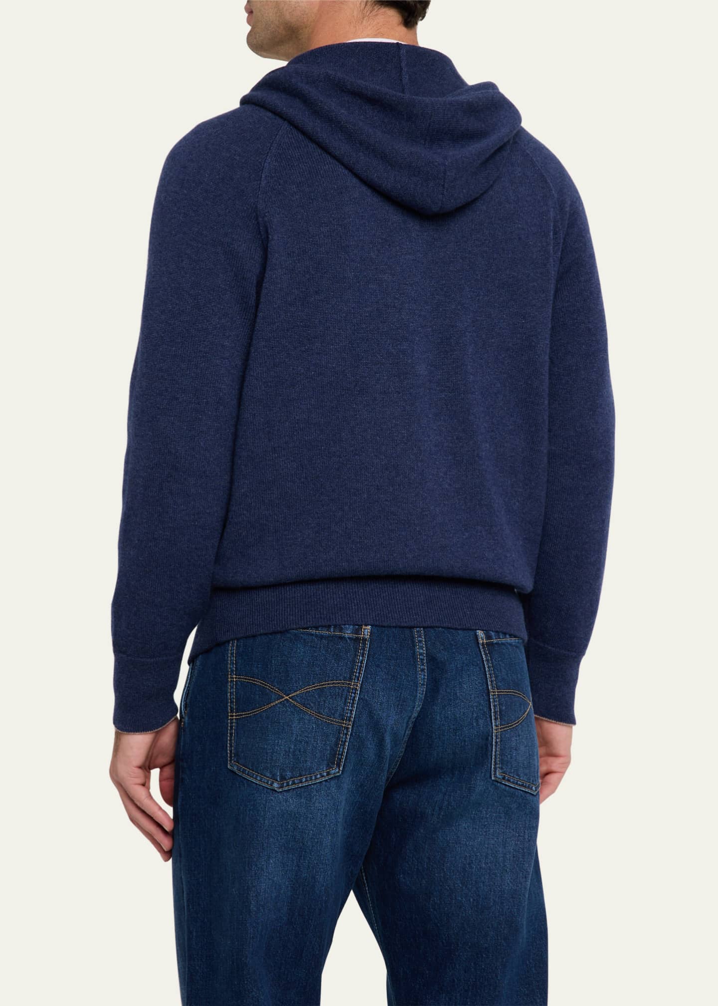 Brunello Cucinelli Men's Cashmere Full-Zip Hoodie Image 3 of 5