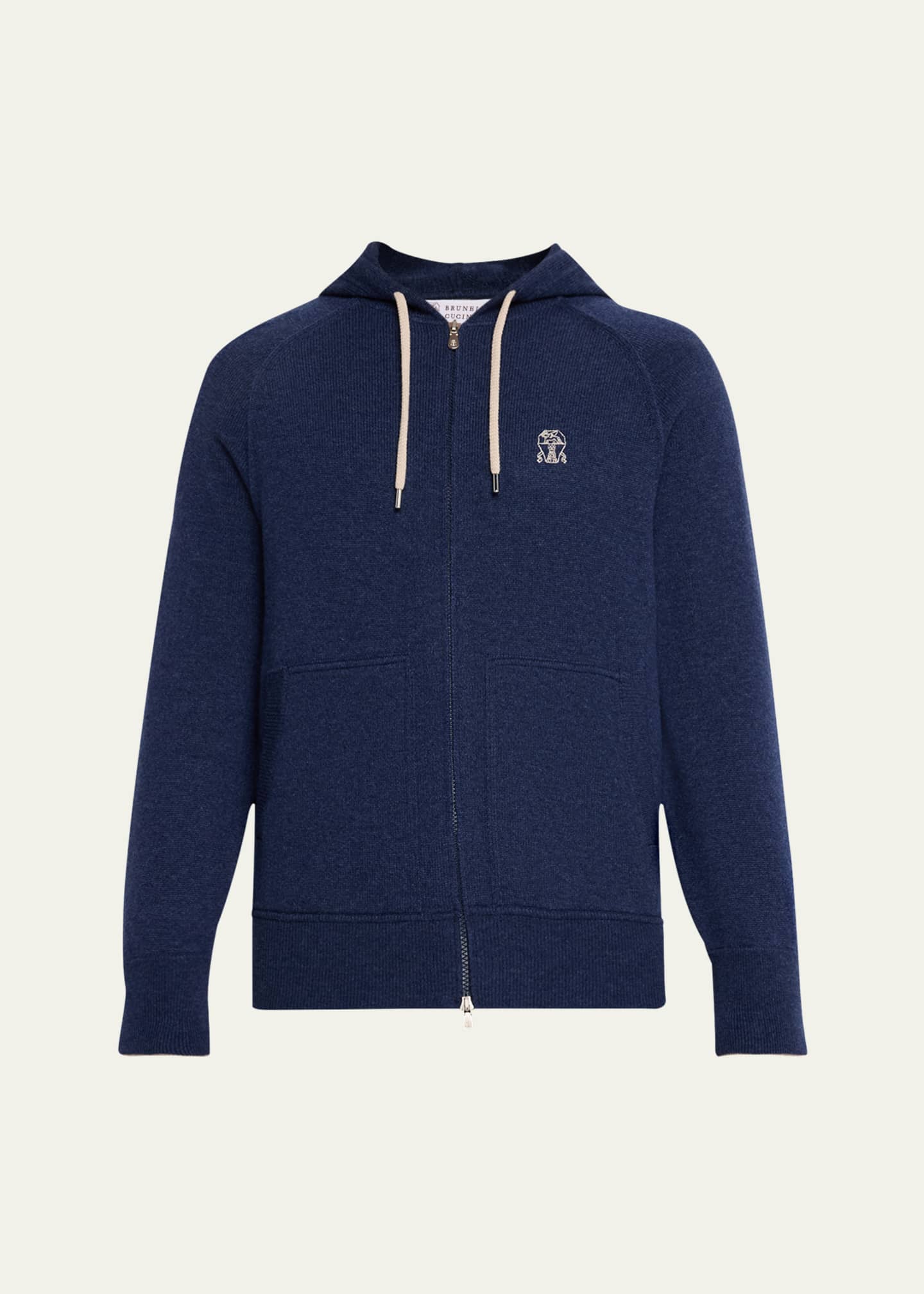 Brunello Cucinelli Men's Cashmere Full-Zip Hoodie Image 1 of 5