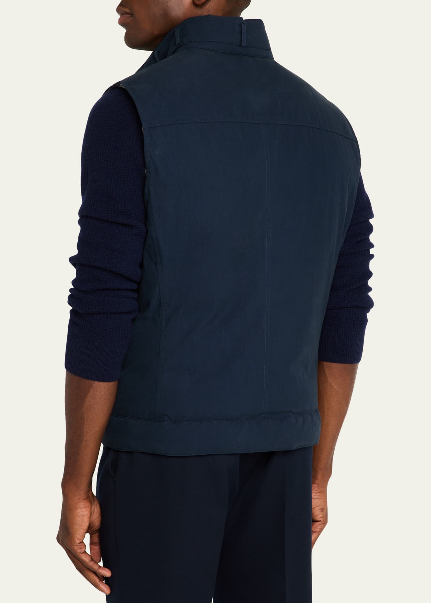 Brunello Cucinelli Men's Solaro Asymmetric Zip Vest Image 3 of 4