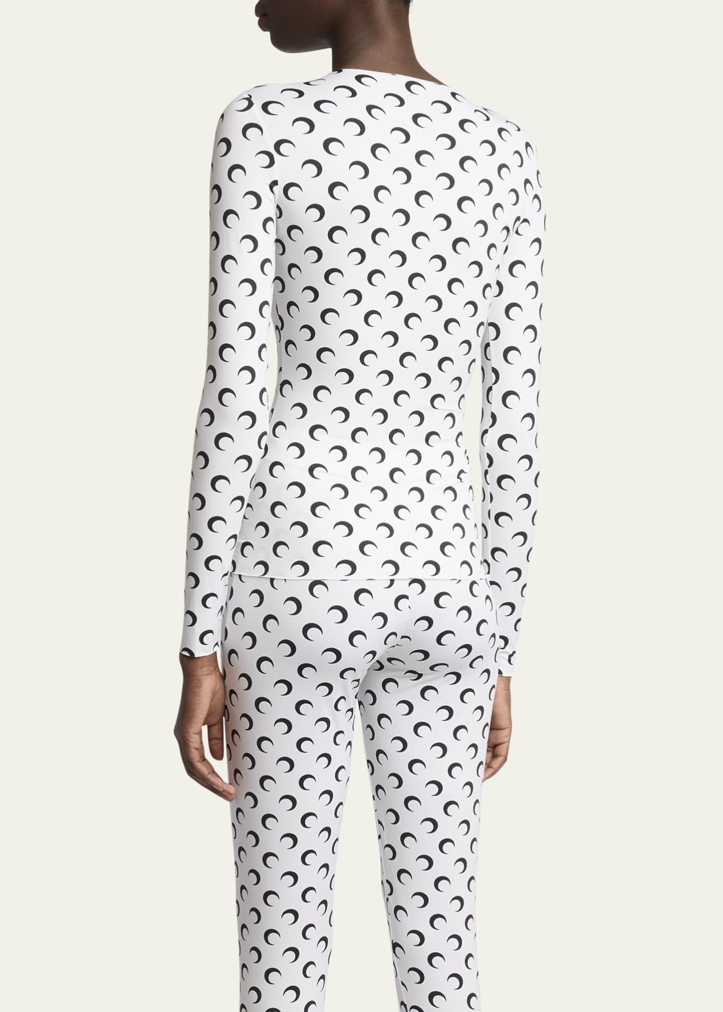 Marine Serre Marine Serre Moon Printed Jersey Cropped Top main image 1