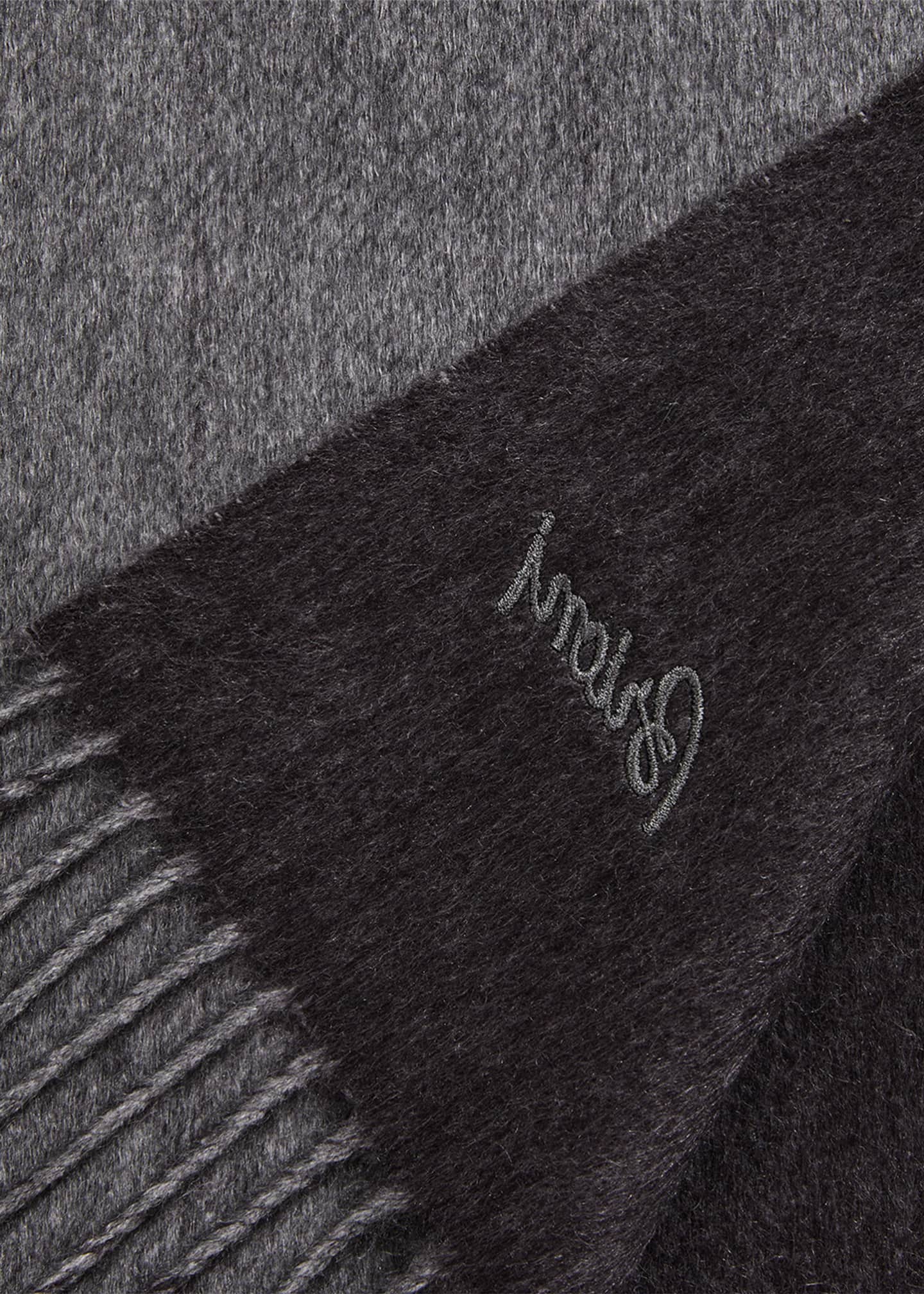 Brioni Men's Fringe Silk Cashmere Scarf Image 4 of 4