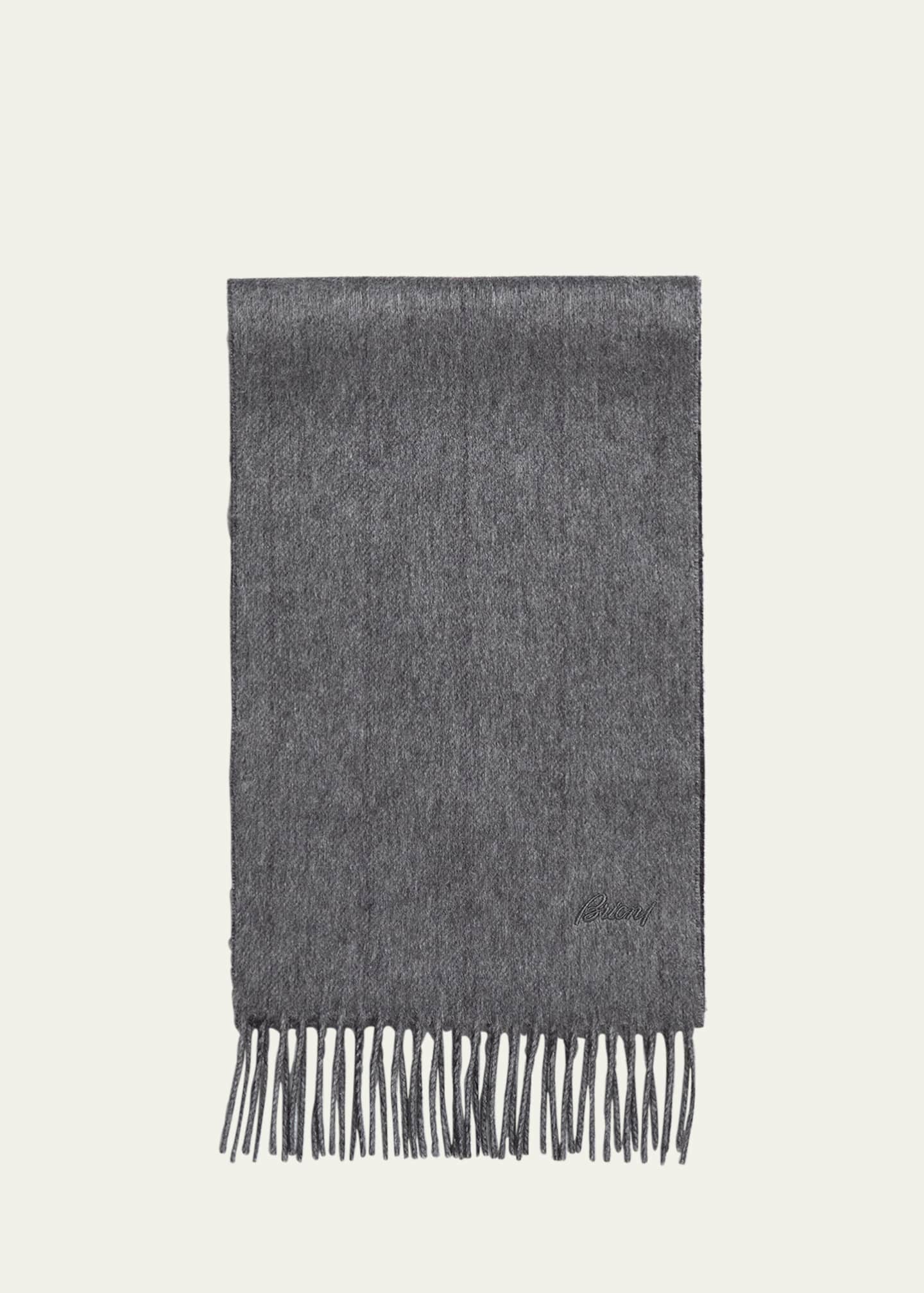 Brioni Men's Fringe Silk Cashmere Scarf Image 1 of 4