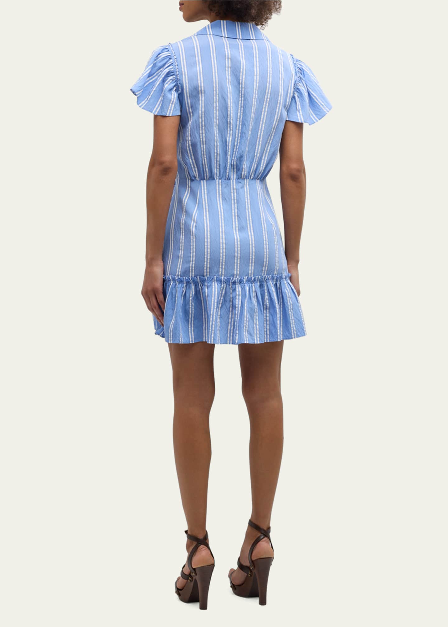 Cinq a Sept Lila Asymmetric Ruffle Faux-Wrap Mini Dress Image 3 of 5