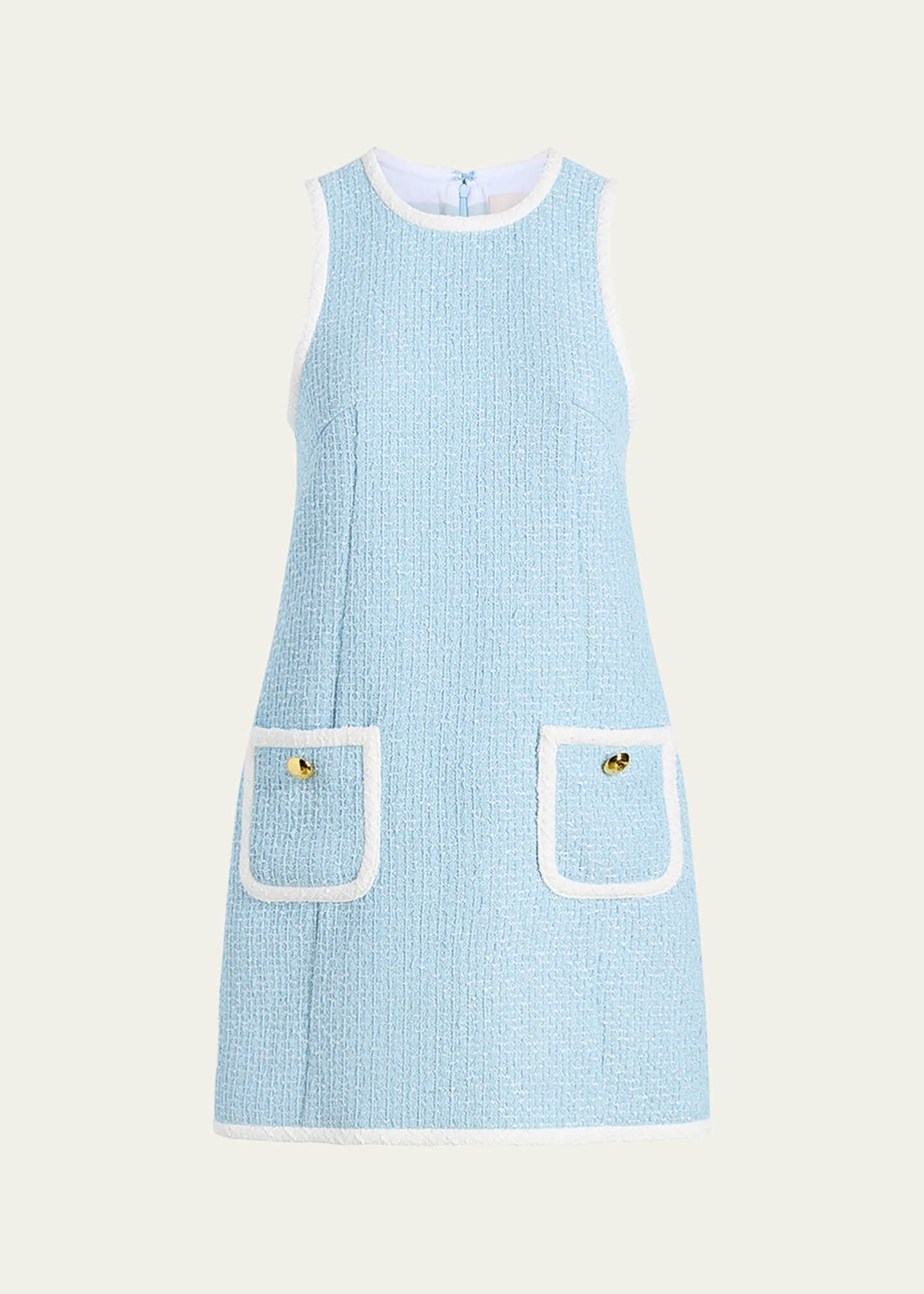 Auden Contrast Tweed Sleeveless Mini Shift Dress - Thumbnail 1