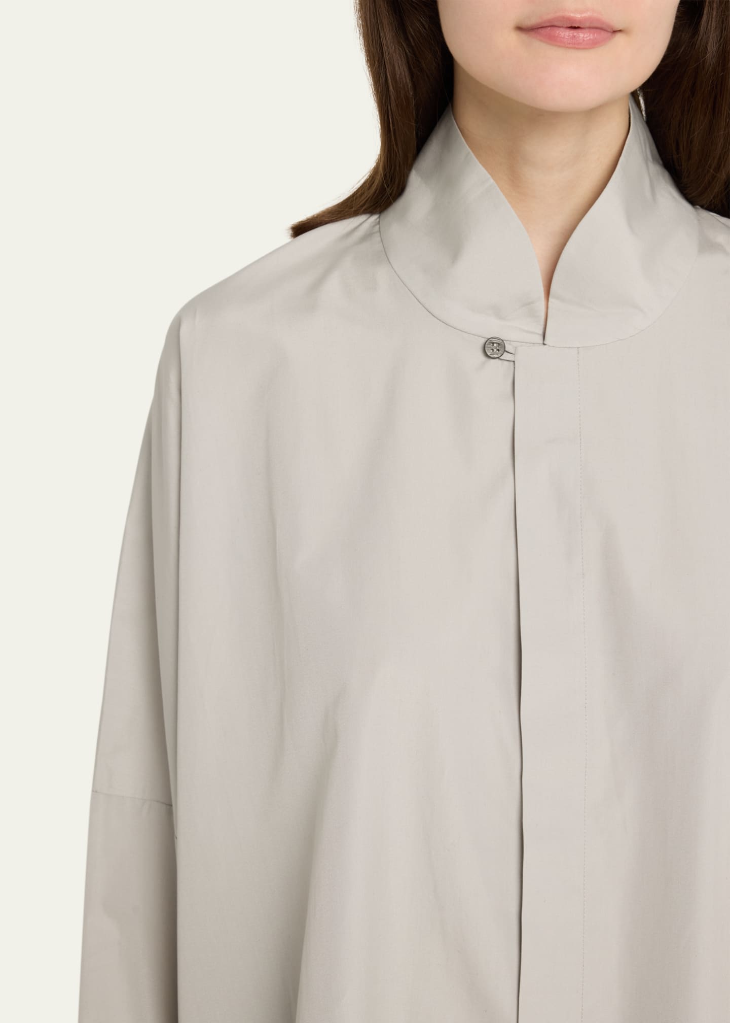 Eskandar Chinese Imperial Shirt with Chinese Collar (Long Length) Image 5 of 5