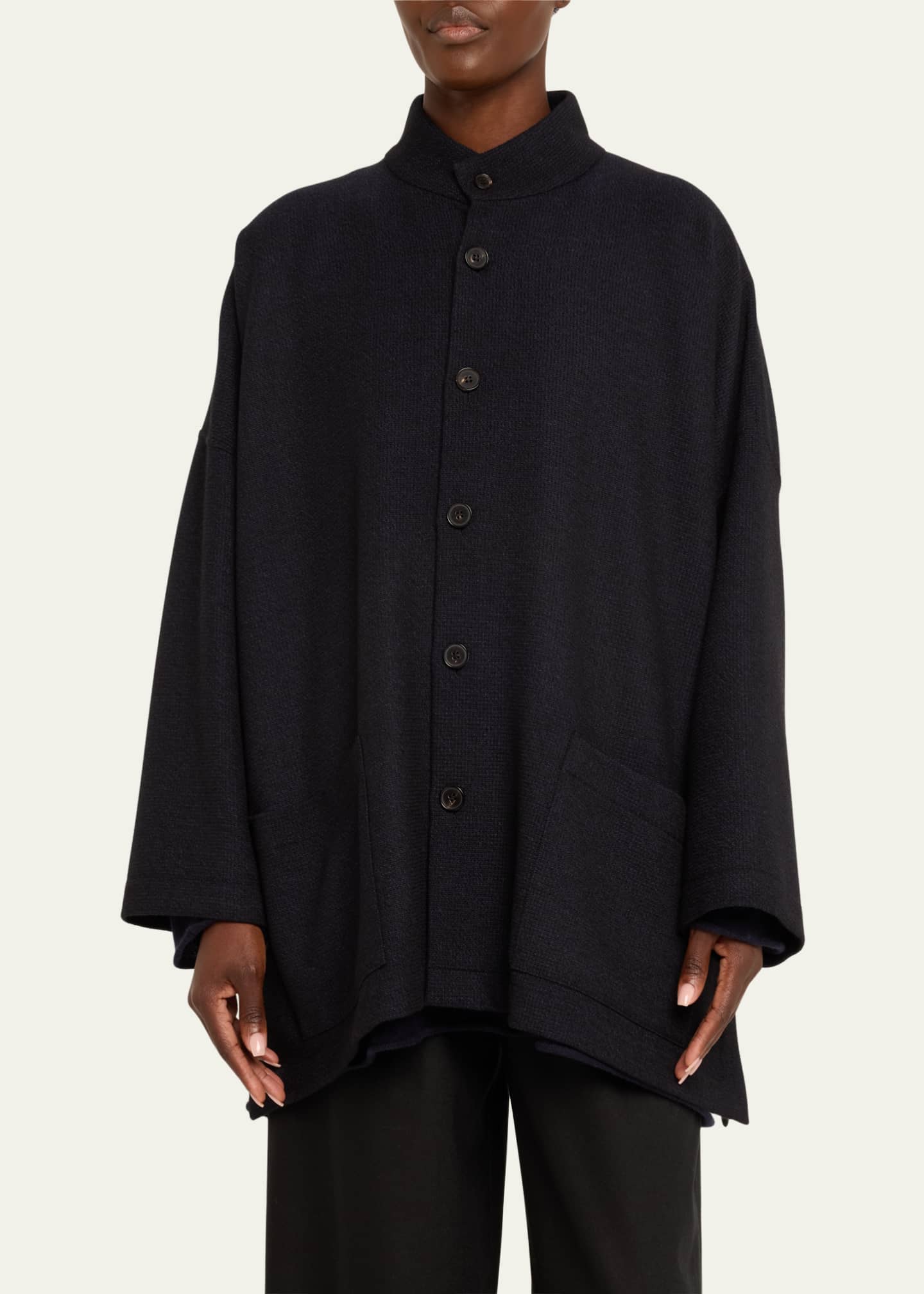 Eskandar Wide Open Stand Collar Jacket (Long Length) - Bergdorf 
