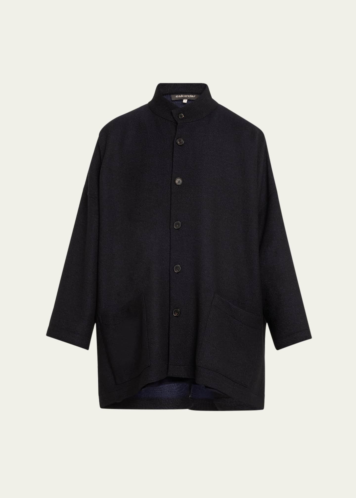 Eskandar Wide Open Stand Collar Jacket (Long Length) - Bergdorf 