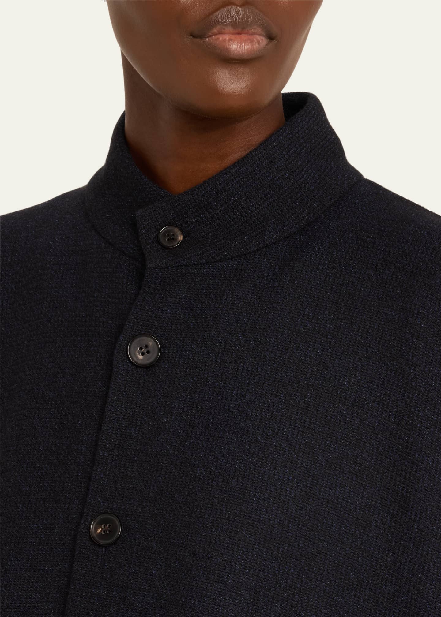 Eskandar Wide Open Stand Collar Jacket (Long Length) - Bergdorf