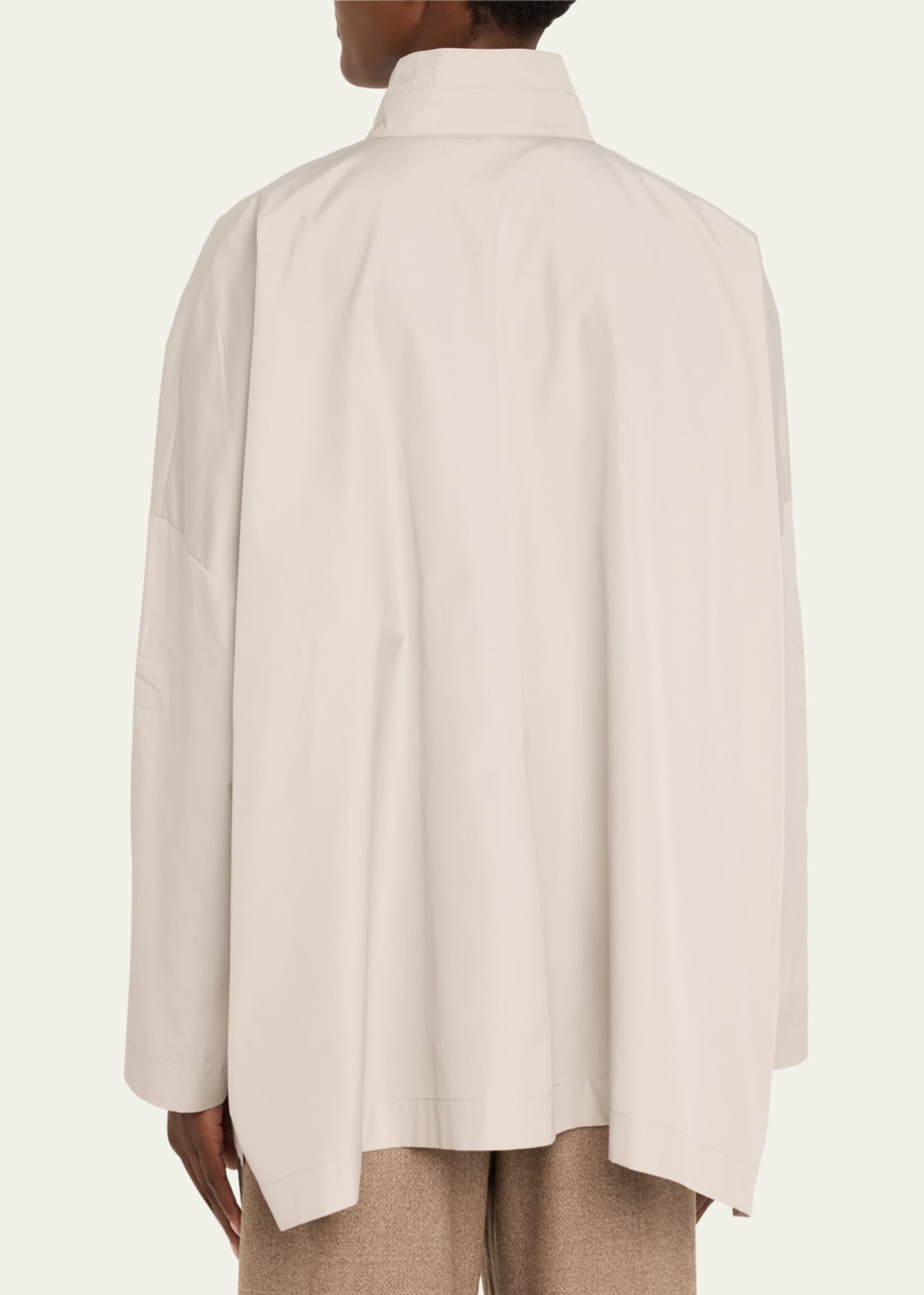 Eskandar Wide Longer-Back Double Stand Collar Shirt (Mid Plus Length) Image 3 of 5