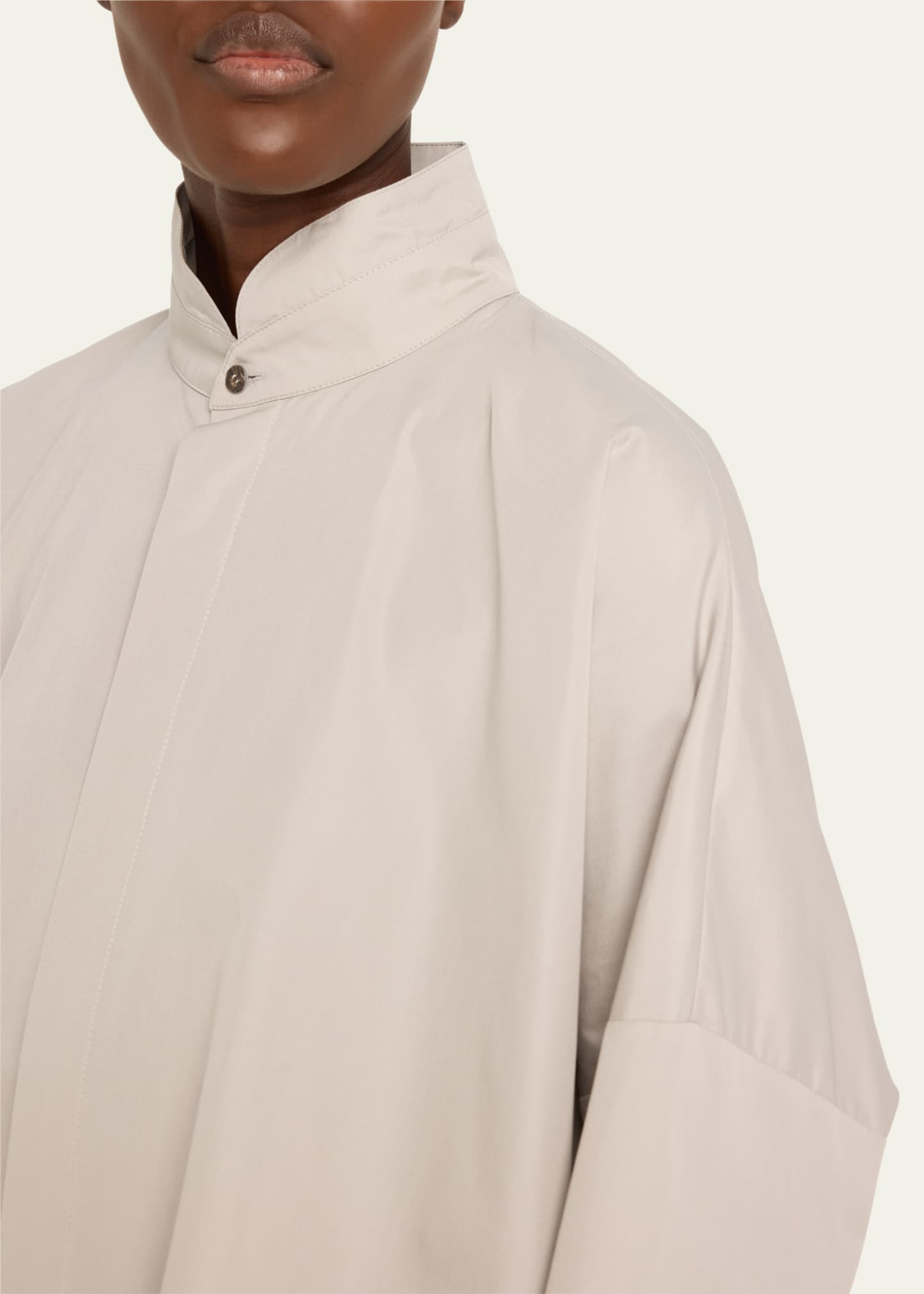 Eskandar Wide Longer-Back Double Stand Collar Shirt (Mid Plus Length) Image 5 of 5