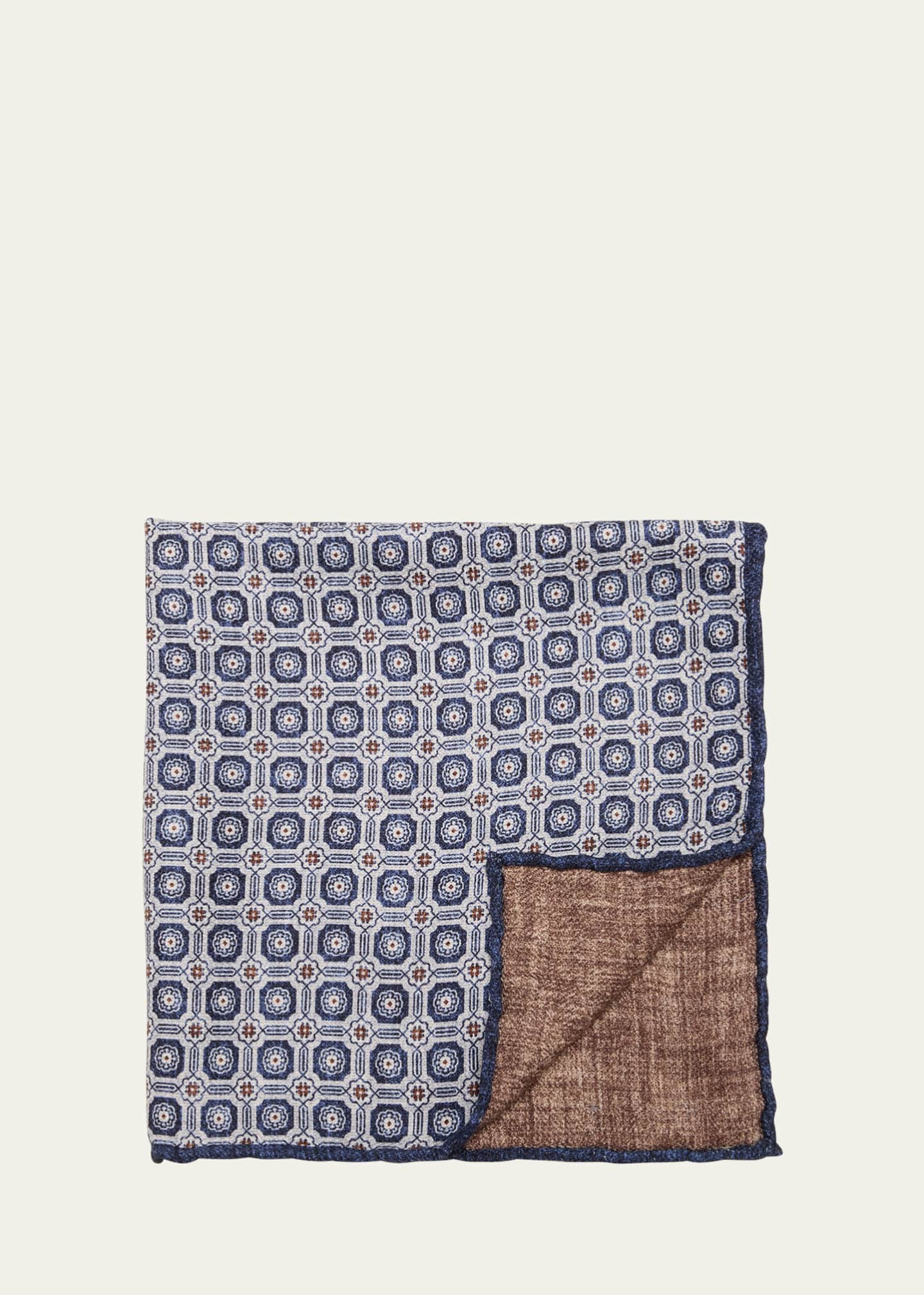 Brunello Cucinelli Bicolor Silk Pocket Square main image 1