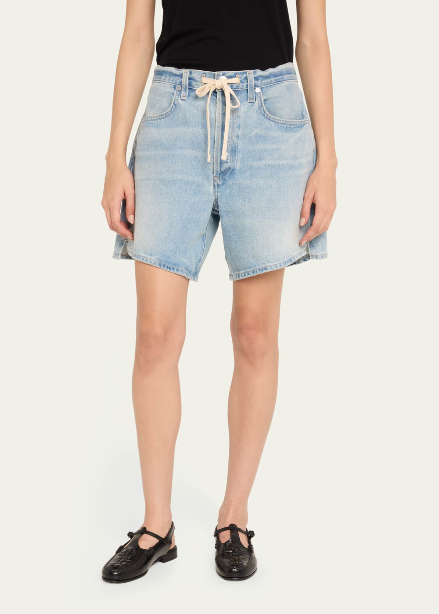 Citizens of Humanity Brynn Drawstring Denim Shorts Bergdorf Goodman