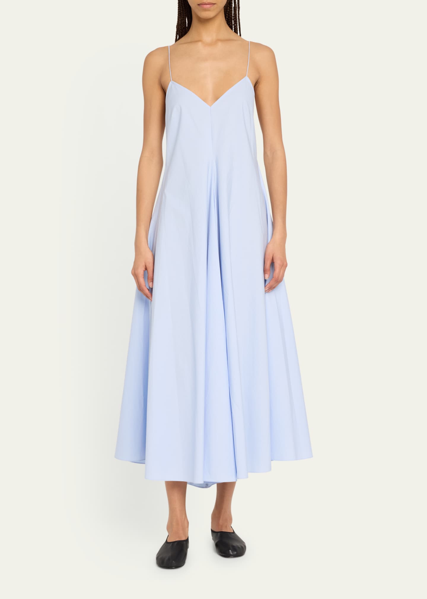 Rohe Cotton Strap Dress with Wide Hem