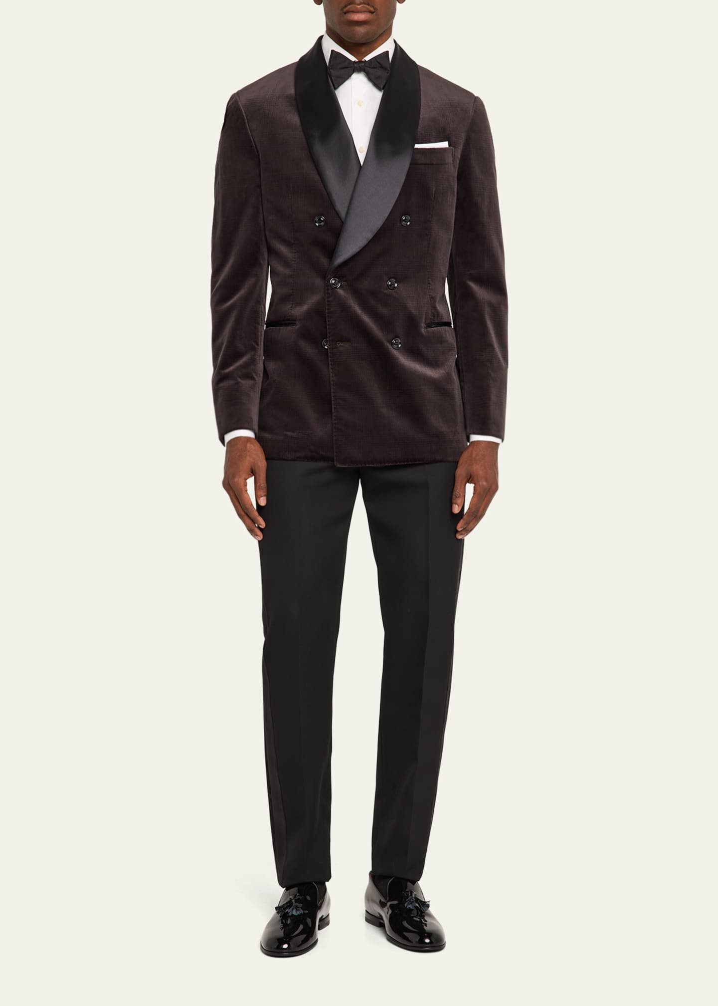 Brunello Cucinelli Men's Plaid Velvet Sport Coat Image 2 of 8