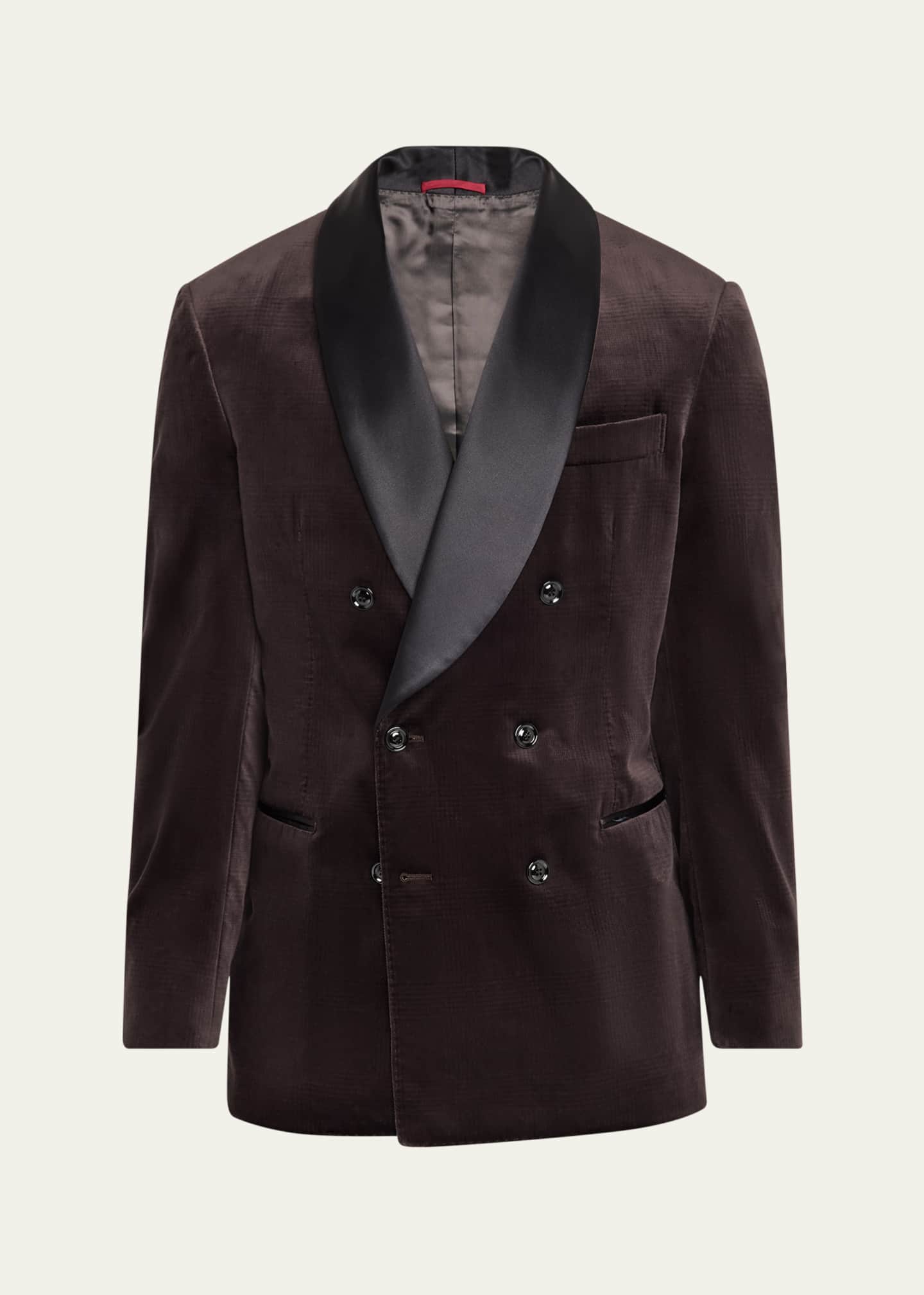 Brunello Cucinelli Men's Plaid Velvet Sport Coat Image 1 of 8