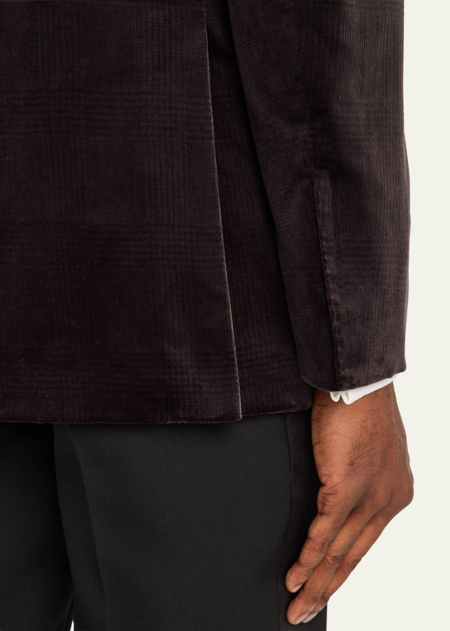 Brunello Cucinelli Men's Plaid Velvet Sport Coat Image 8 of 8