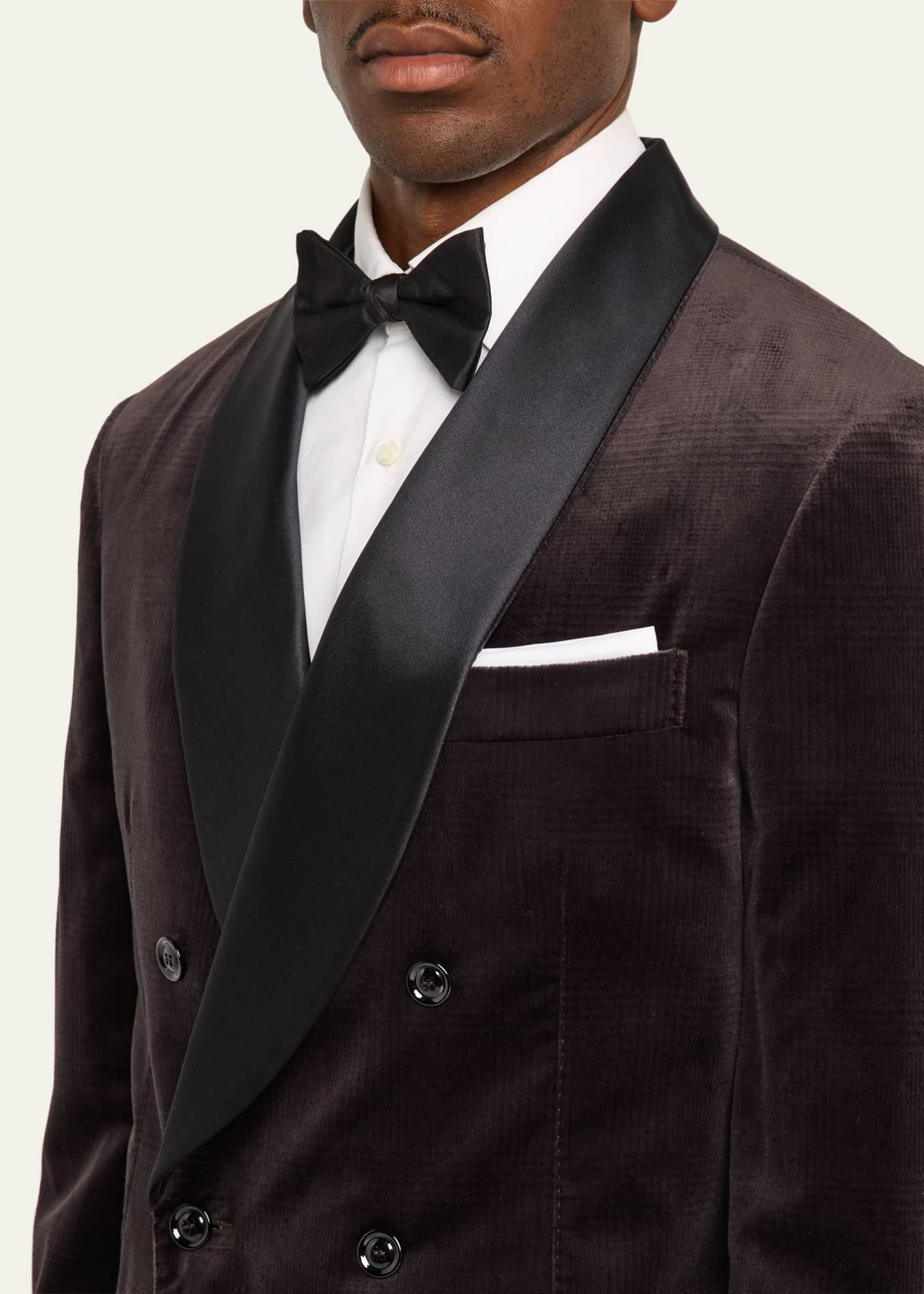 Brunello Cucinelli Men's Plaid Velvet Sport Coat Image 5 of 8