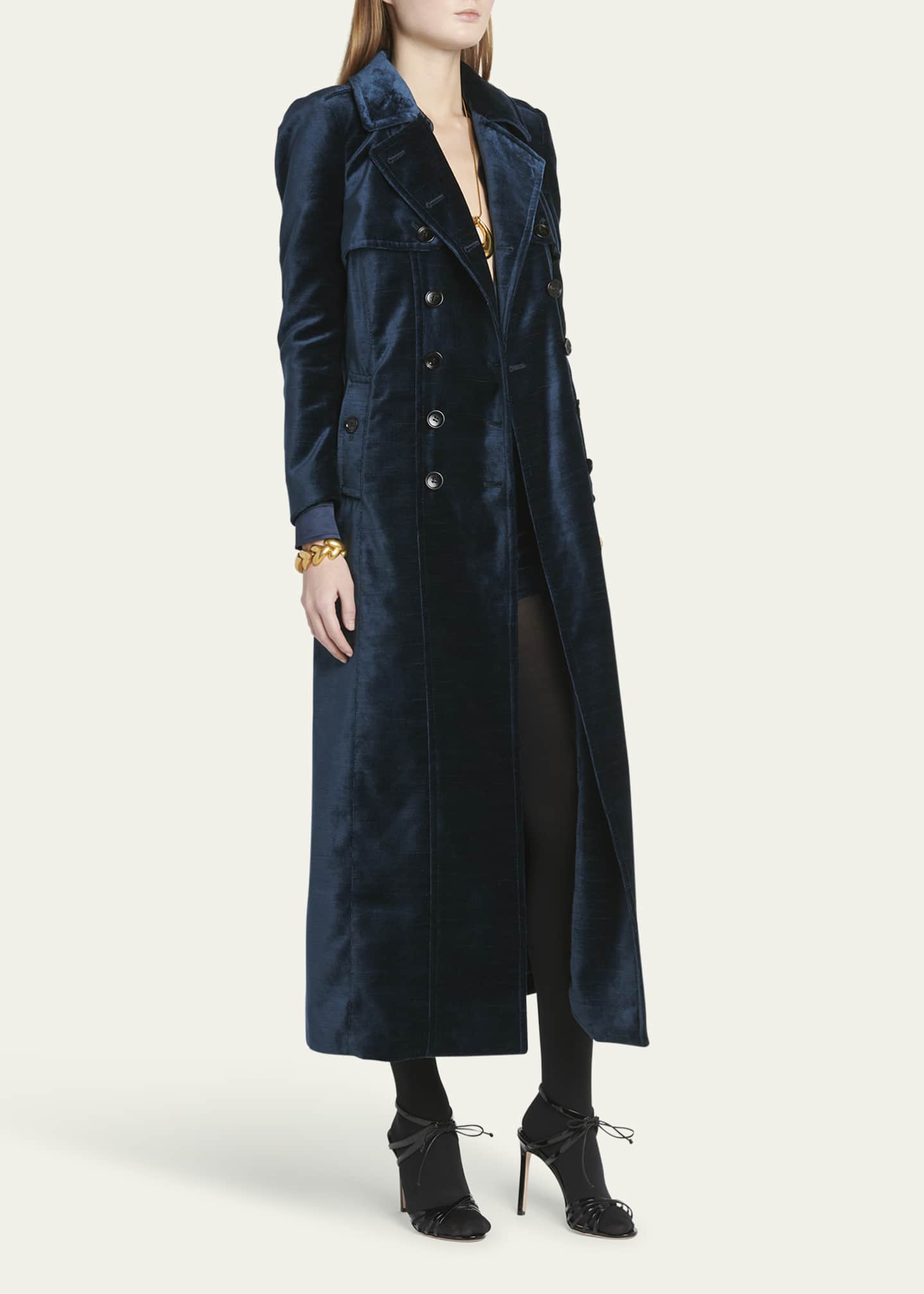 Full length velvet coat clearance