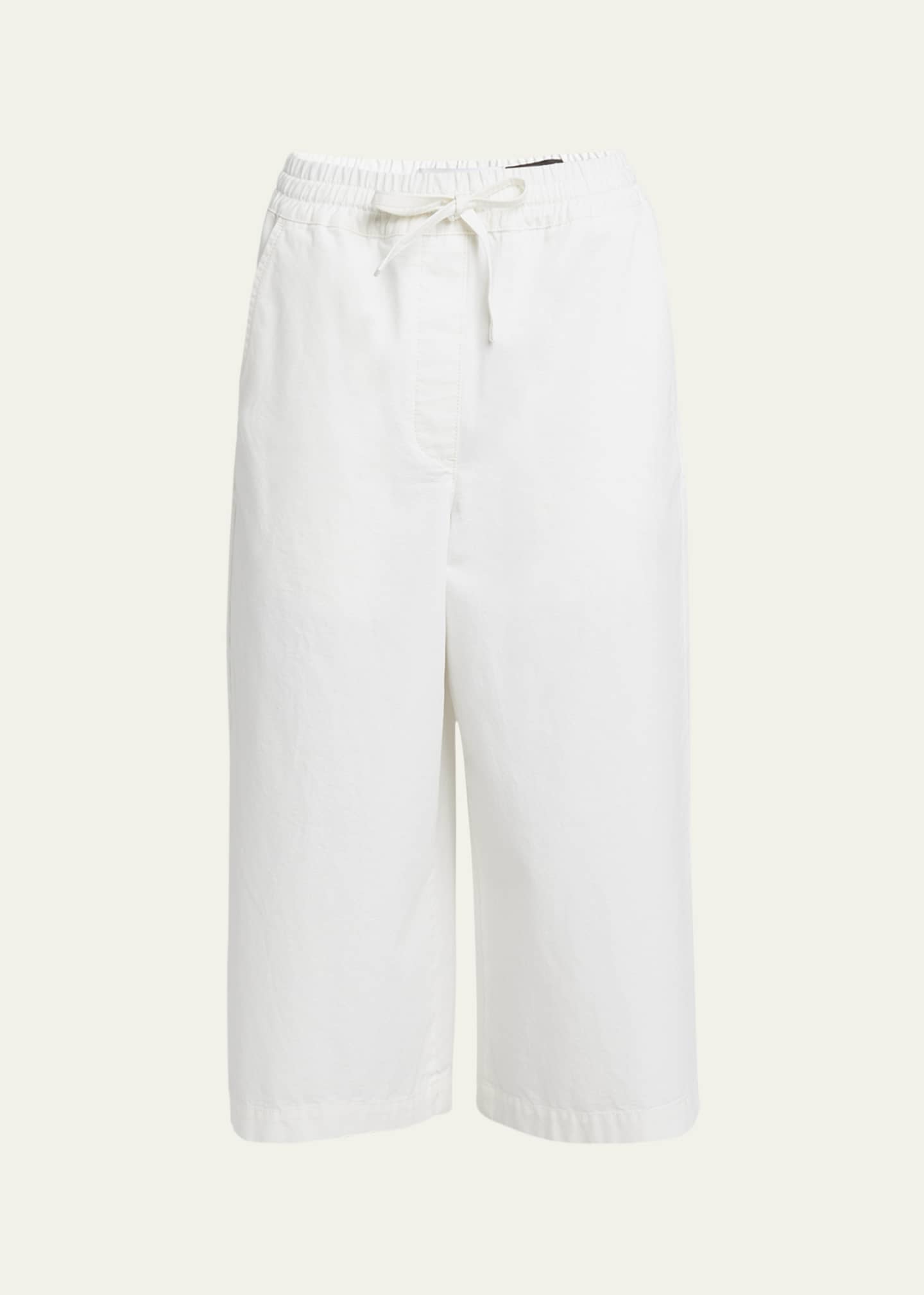Loewe x Paula Ibiza Anagram Drawstring Wide Leg Cropped Denim Trousers Image 1 of 5