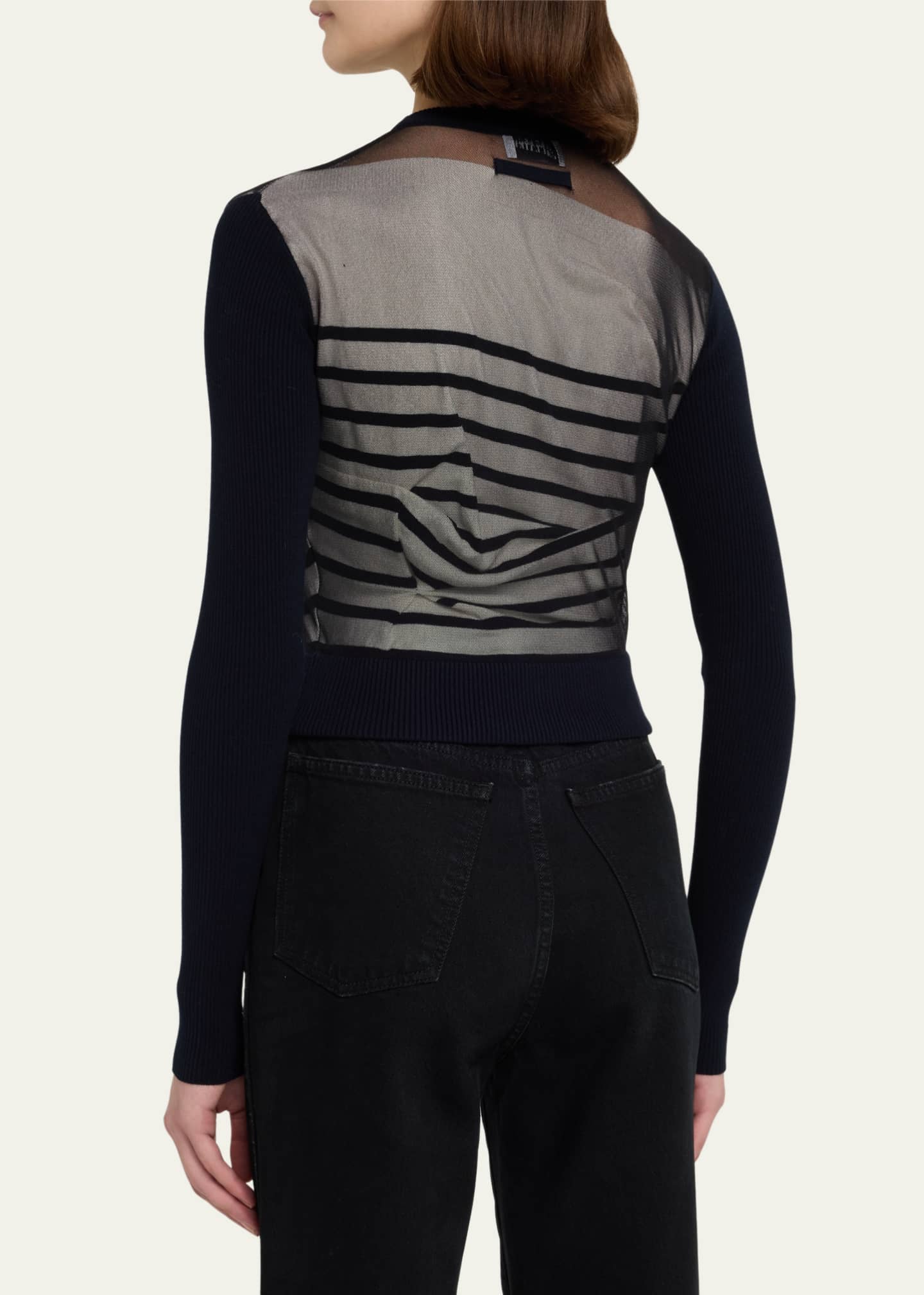 Jean Paul Gaultier Contrasted Mariniere MixedMedia Crop Top Bergdorf
