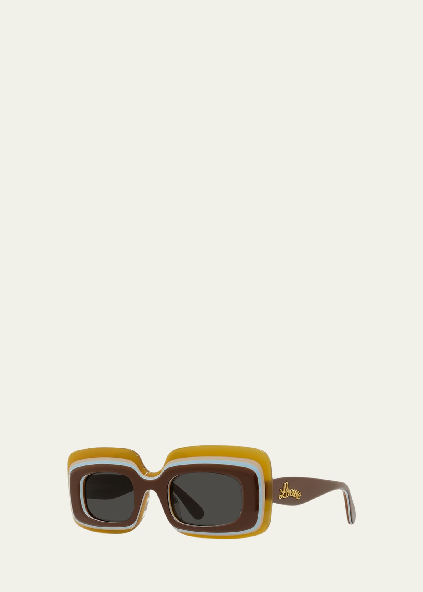 Loewe Multicolor Curved Logo Acetate Rectangle Sunglasses