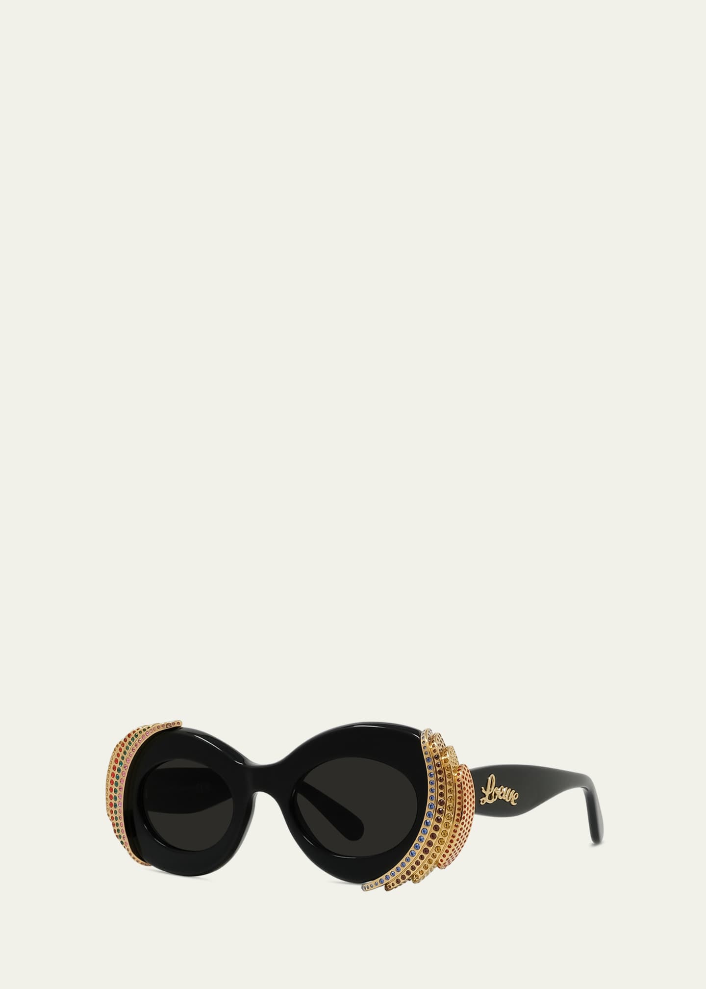 Loewe Embellished Acetate & Metal Oval Sunglasses Image 2 of 3