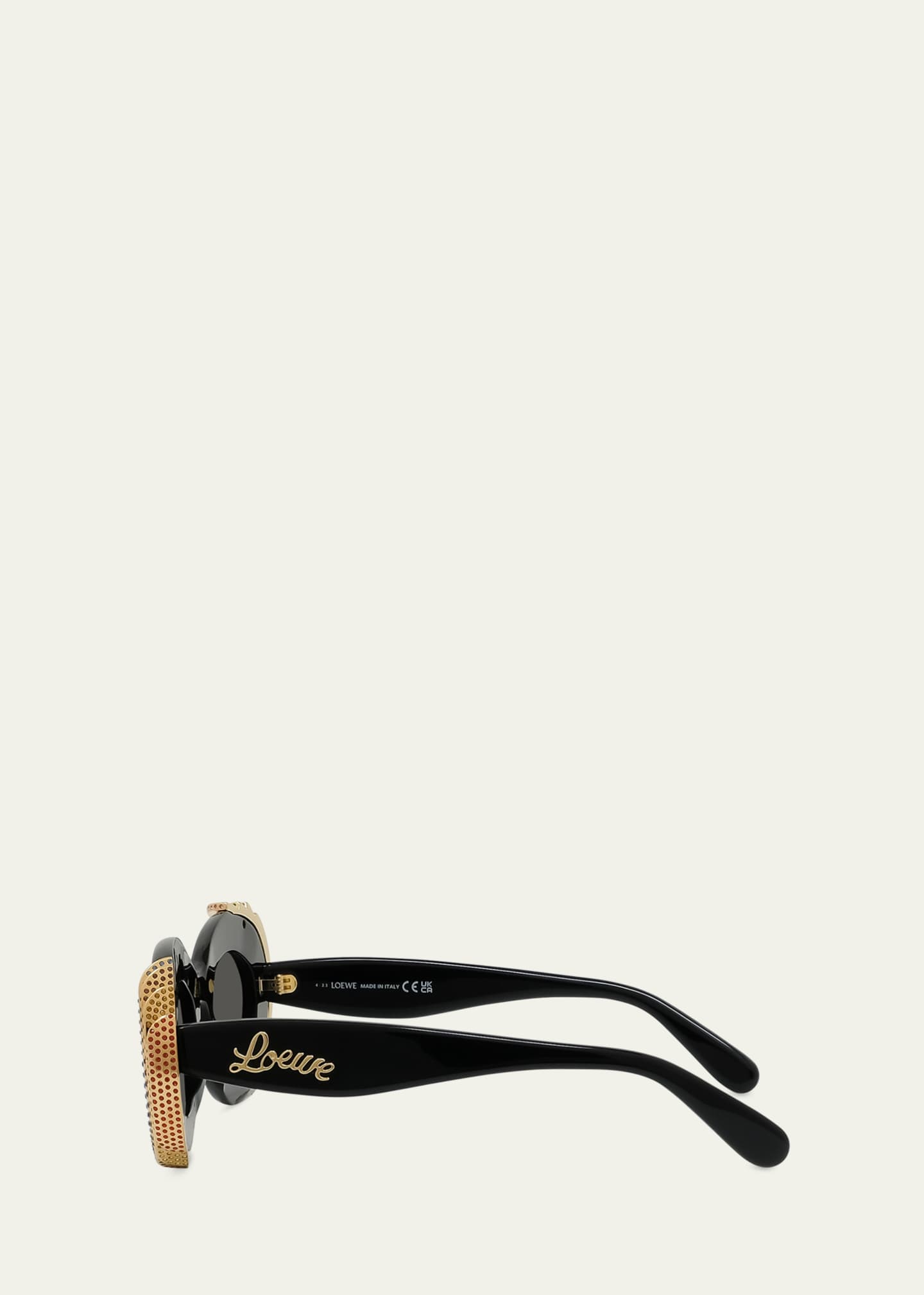 Loewe Embellished Acetate & Metal Oval Sunglasses Image 3 of 3