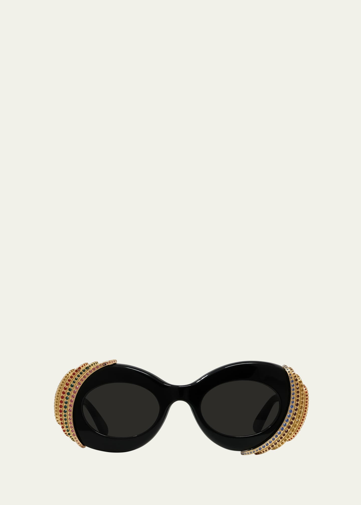 Loewe Embellished Acetate & Metal Oval Sunglasses Image 1 of 3