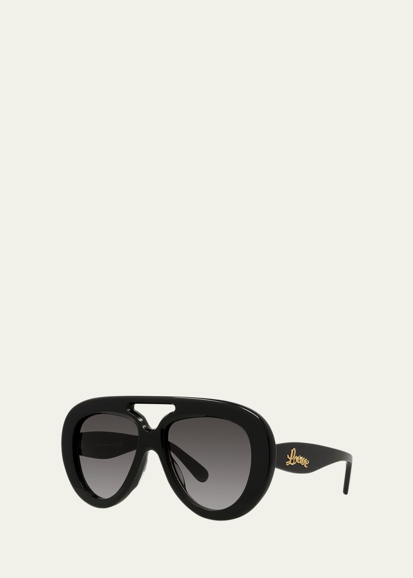 Loewe Curved Logo Acetate Aviator Sunglasses Image 2 of 3