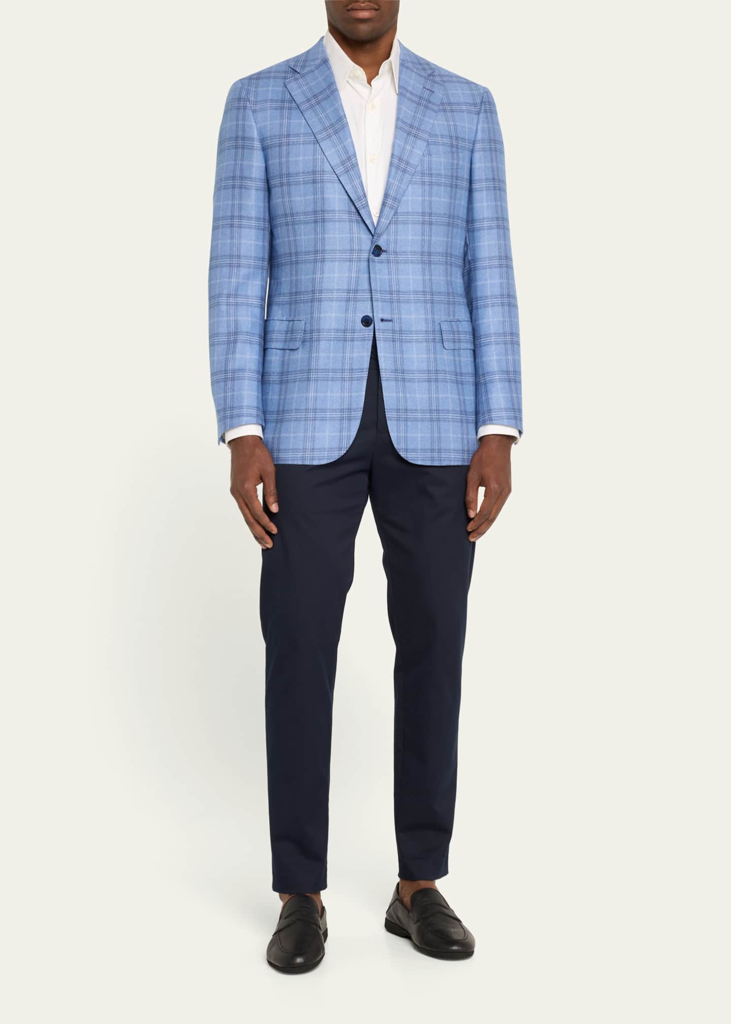 Brioni Men's Silk-Cashmere Plaid Sport Coat Image 2 of 5
