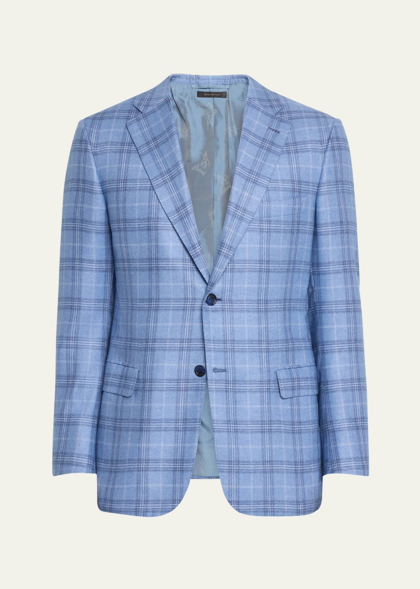 Brioni Men's Silk-Cashmere Plaid Sport Coat Image 1 of 5