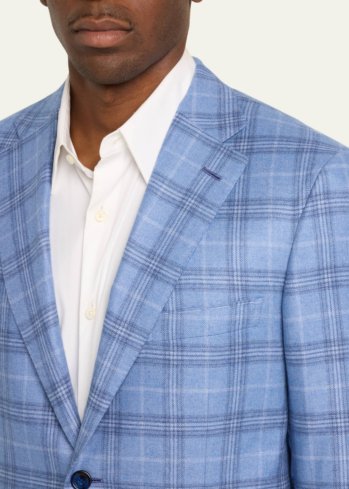Brioni Men's Silk-Cashmere Plaid Sport Coat Image 5 of 5