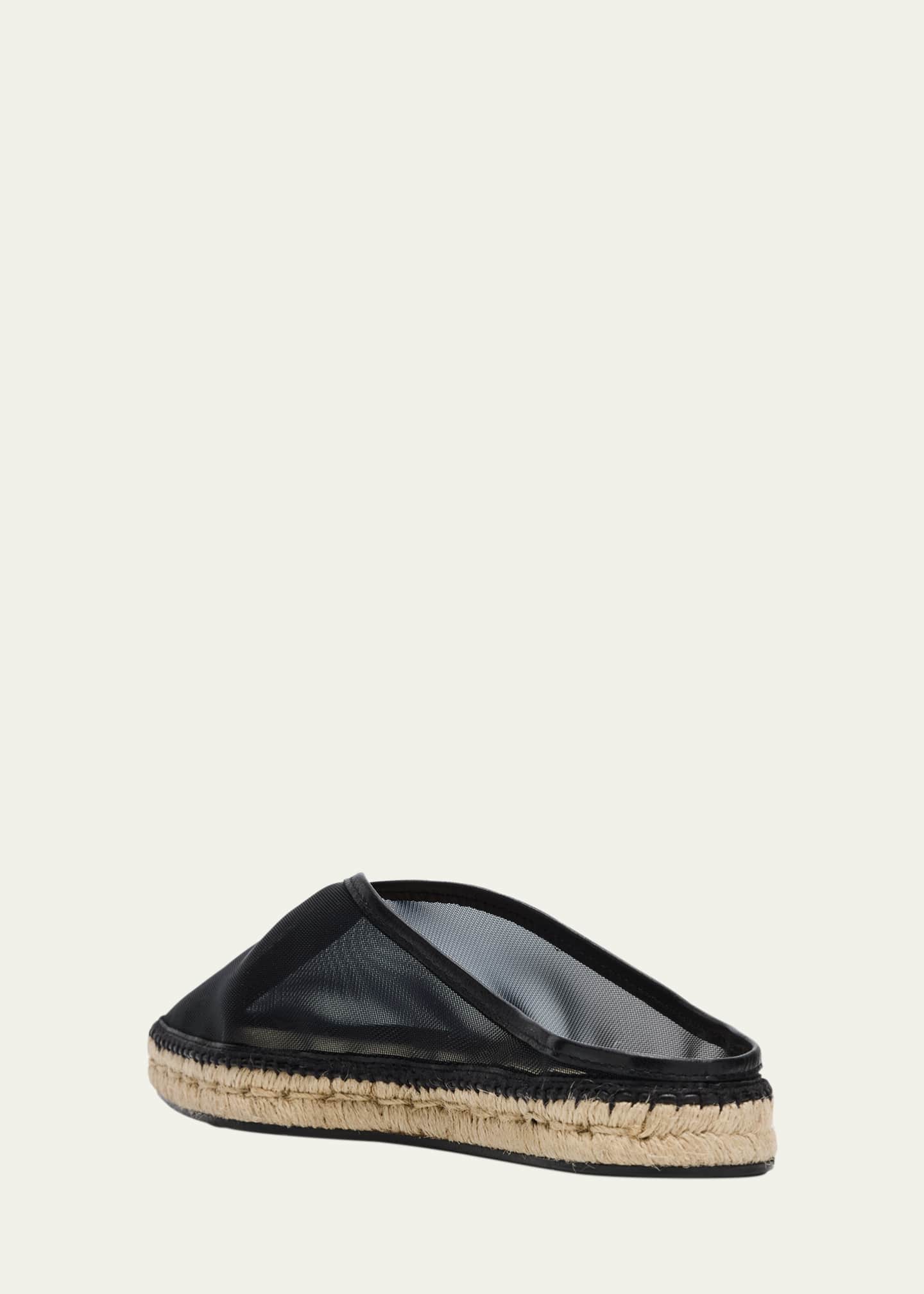 【関税込み】TOTEME ベージュ The Espadrille ミュール Toteme Mesh Leather Espadrille Mules - Bergdorf Goodman