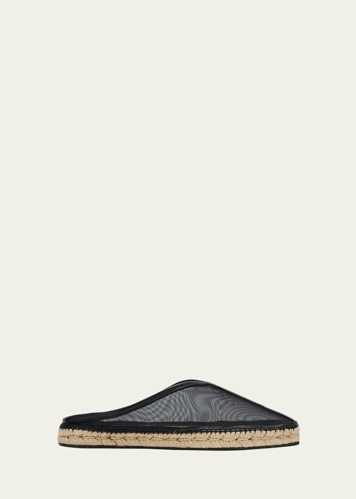 Toteme Mesh Leather Espadrille Mules - Bergdorf Goodman