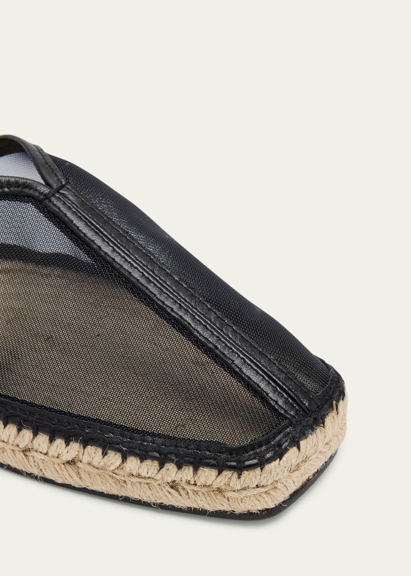 【関税込み】TOTEME ベージュ The Espadrille ミュール Toteme Mesh Leather Espadrille Mules - Bergdorf Goodman