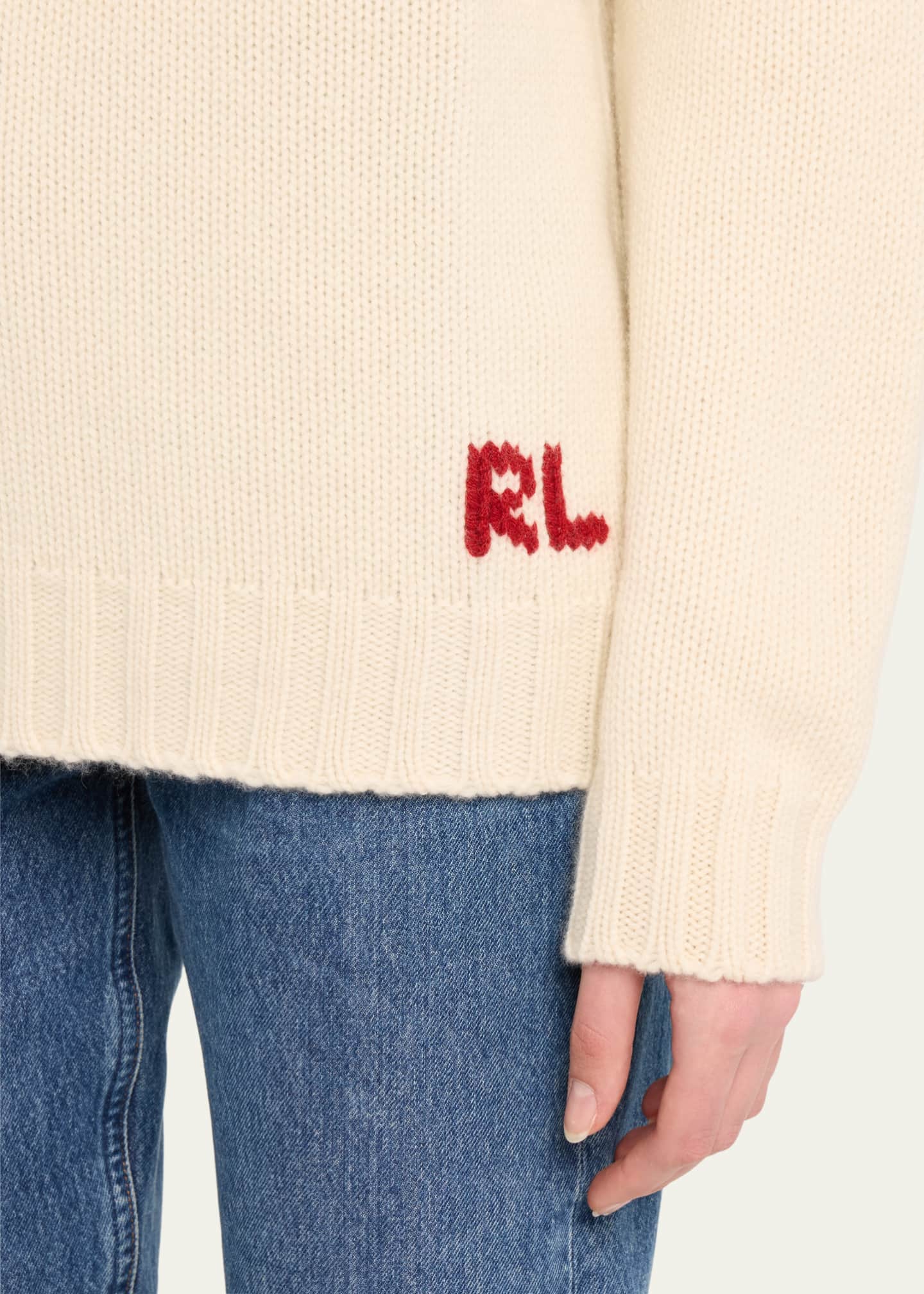 Ralph Lauren Collection Flag Crewneck Cashmere Sweater Image 5 of 5