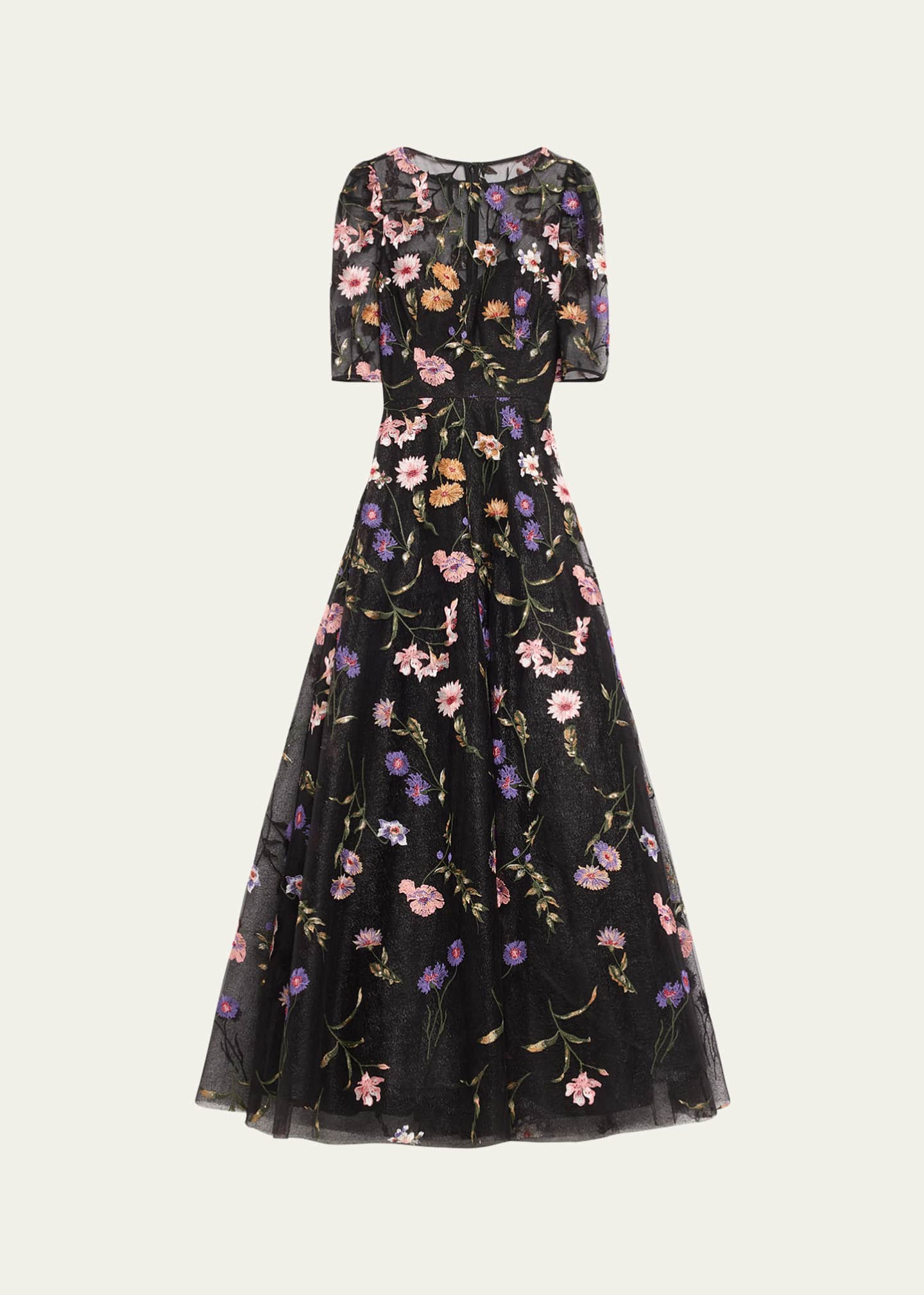 Rickie Freeman for Teri Jon Beaded Floral Embroidered Tulle Gown Bergdorf Goodman