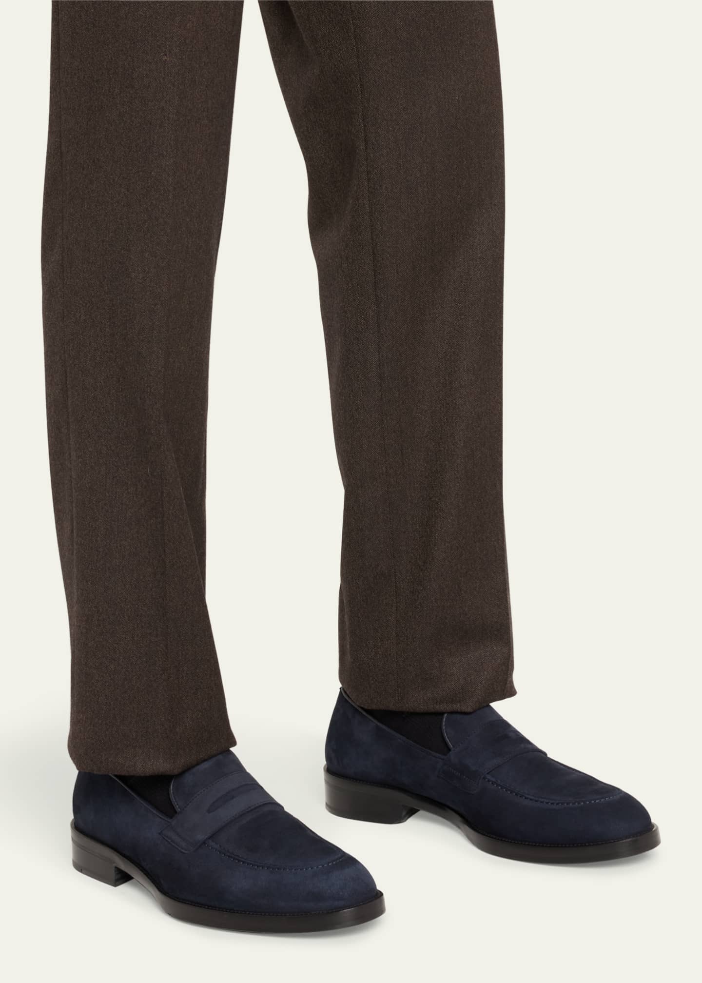 Brioni Men's Lukas Suede Penny Loafers Image 2 of 5